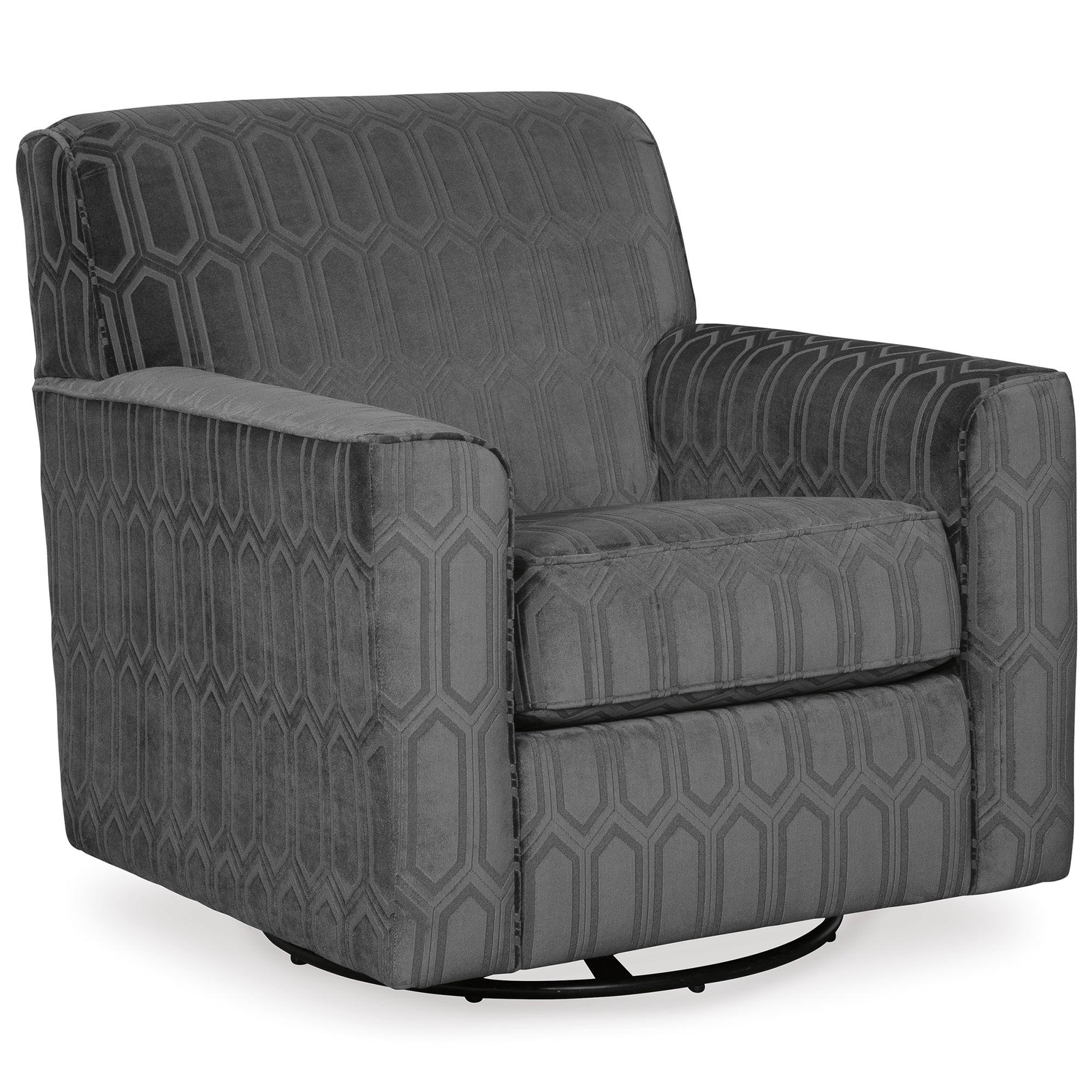 Zarina Swivel Accent Chair in Graphite Color