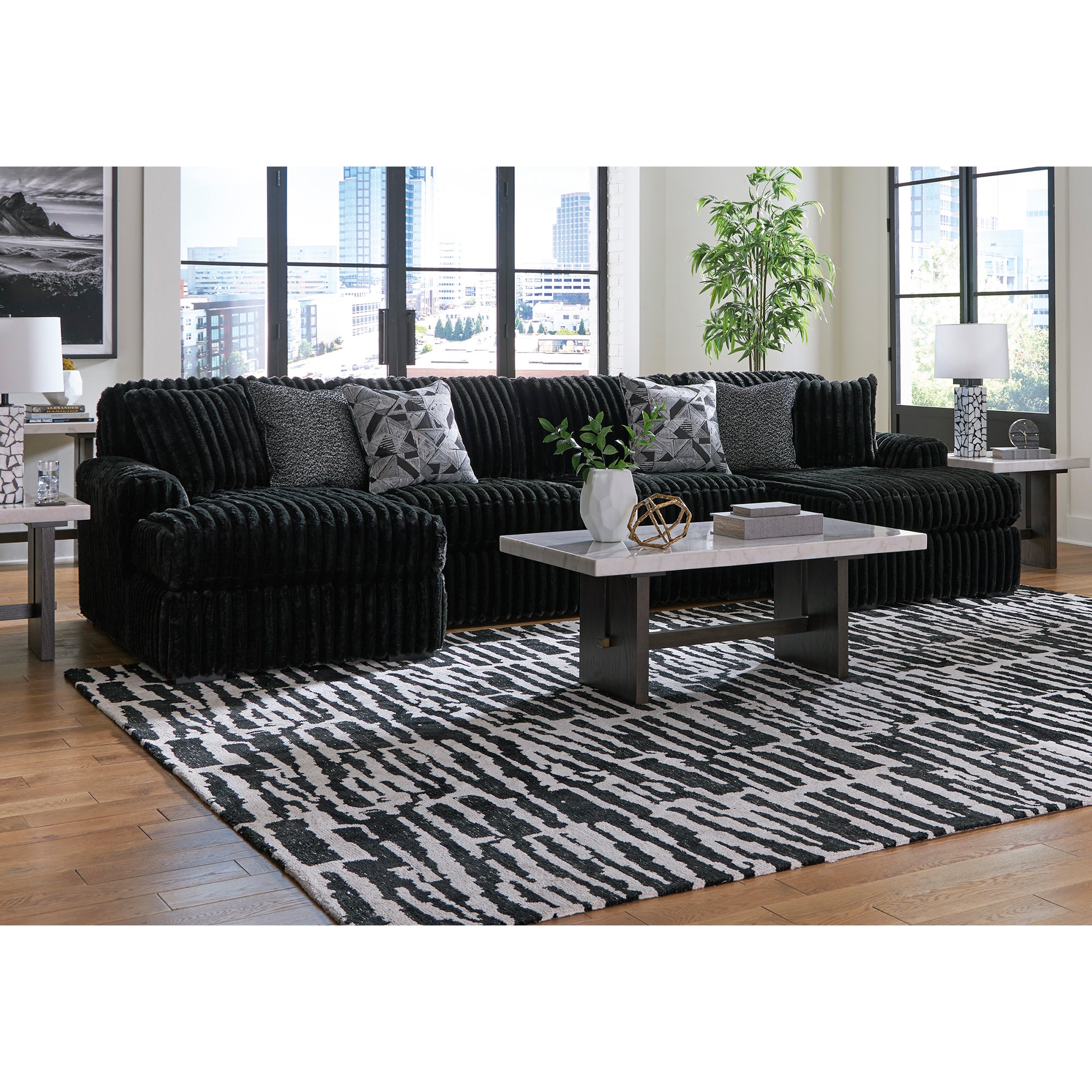 Midnight-Madness 3-Piece Sectional with Chaise