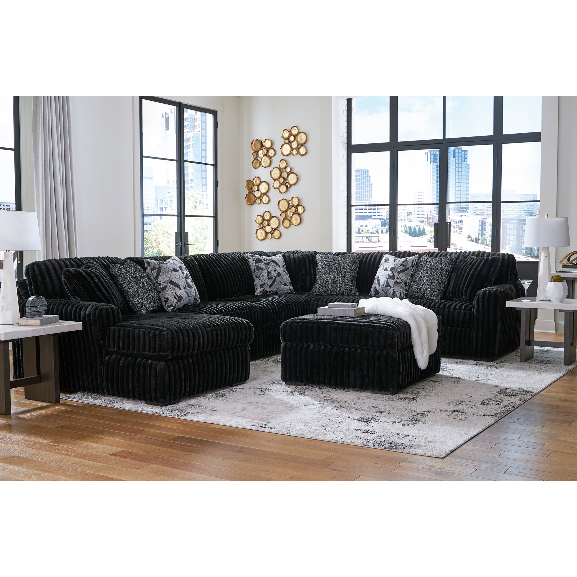 Midnight-Madness 4-Piece Sectional with Chaise