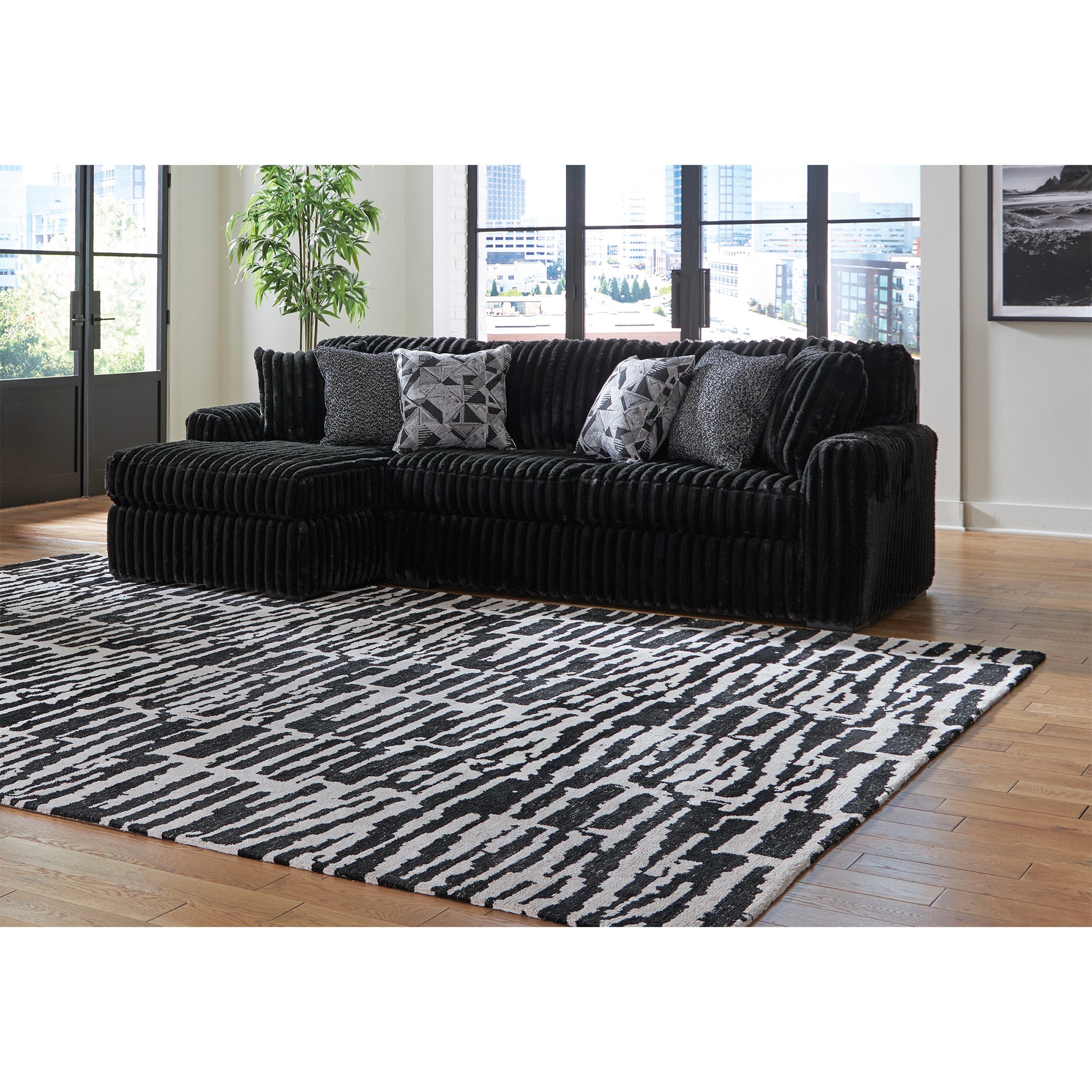 Midnight-Madness 2-Piece Sectional Sofa with Chaise