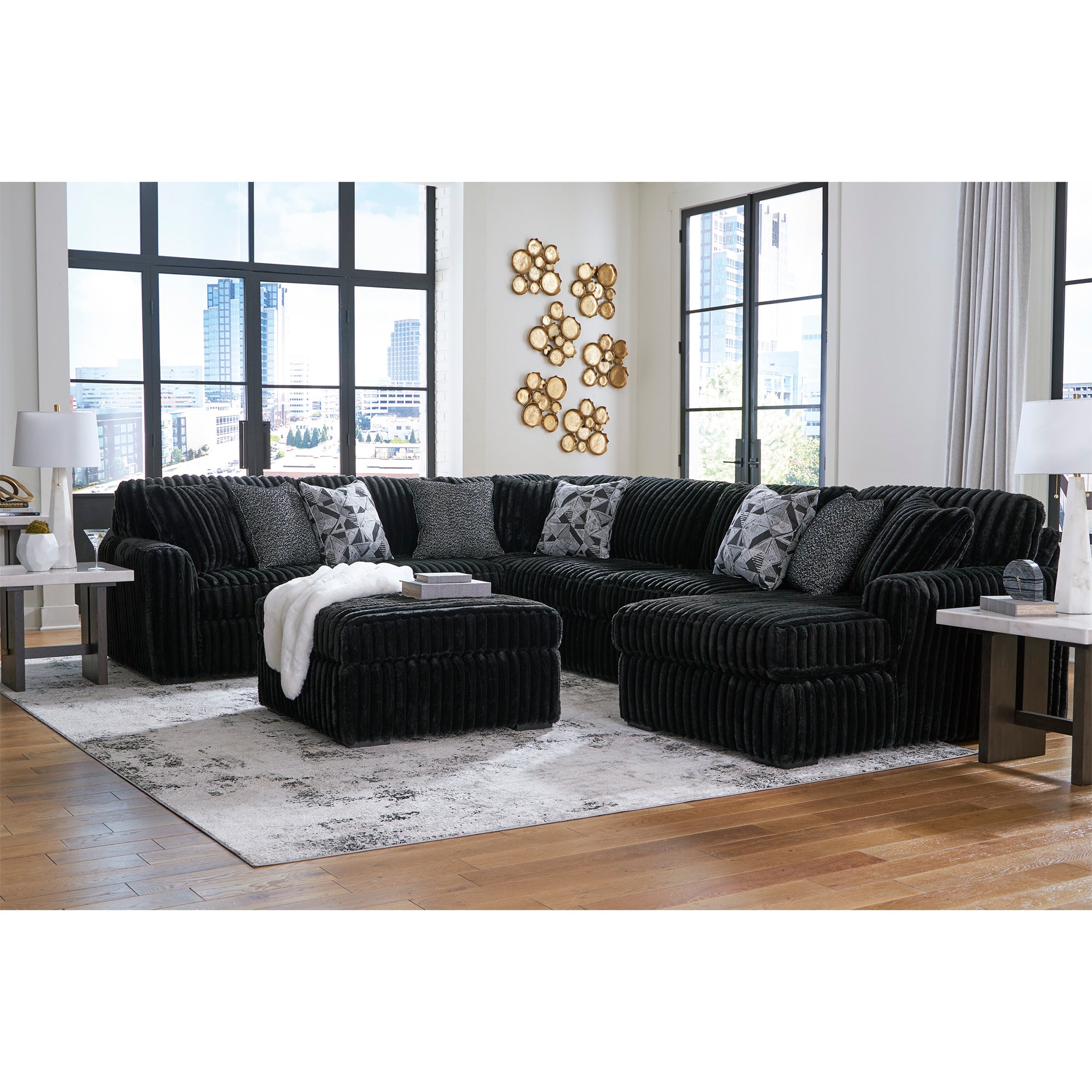 Midnight-Madness 4-Piece Sectional with Chaise