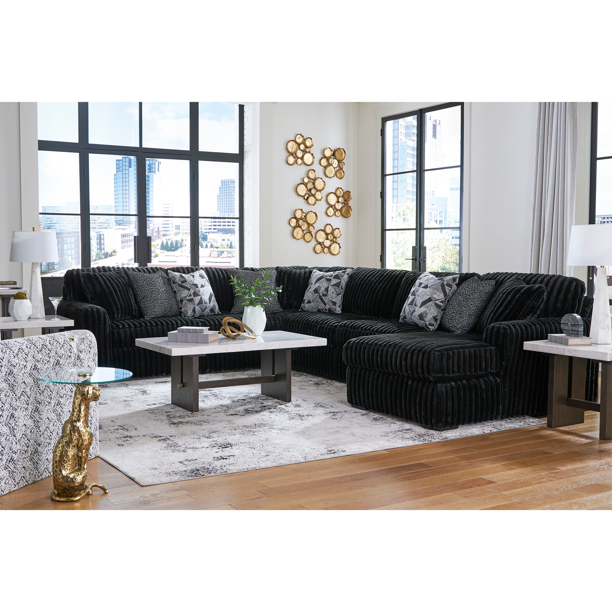 Midnight-Madness 4-Piece Sectional with Chaise