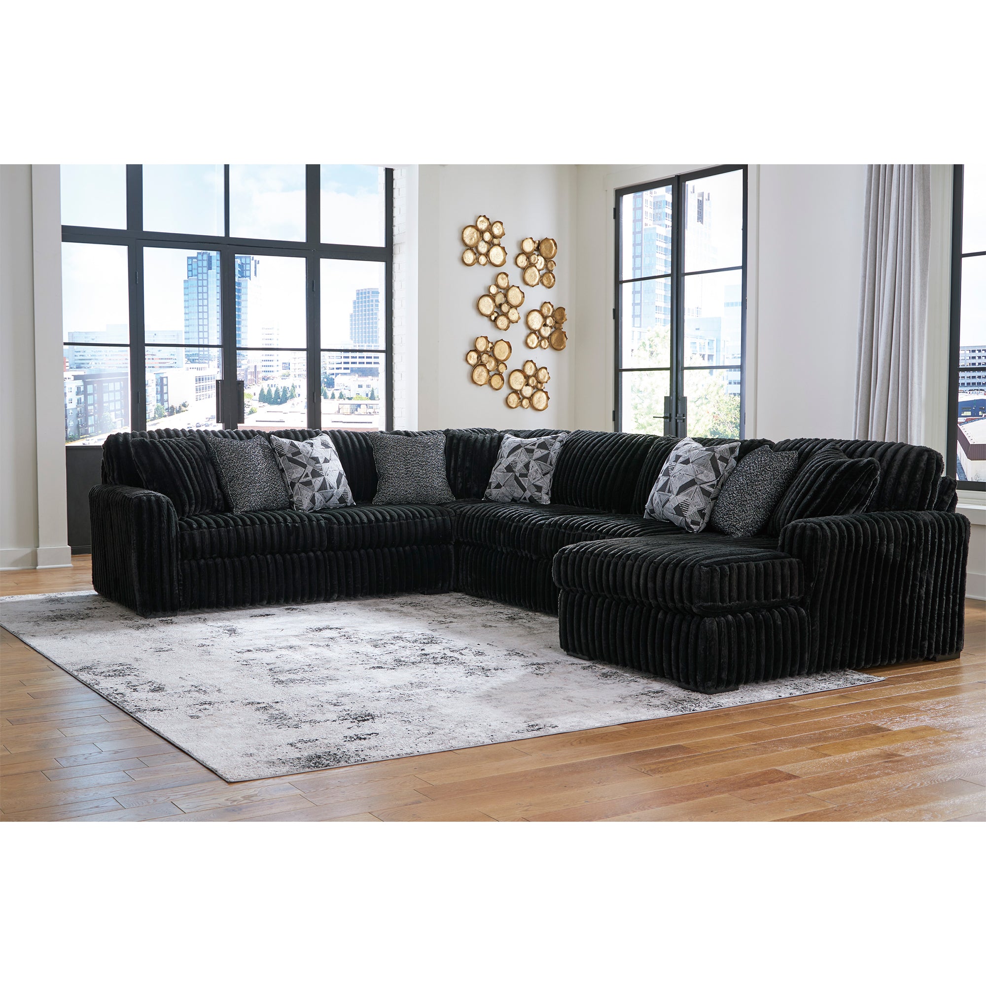 Midnight-Madness 4-Piece Sectional with Chaise