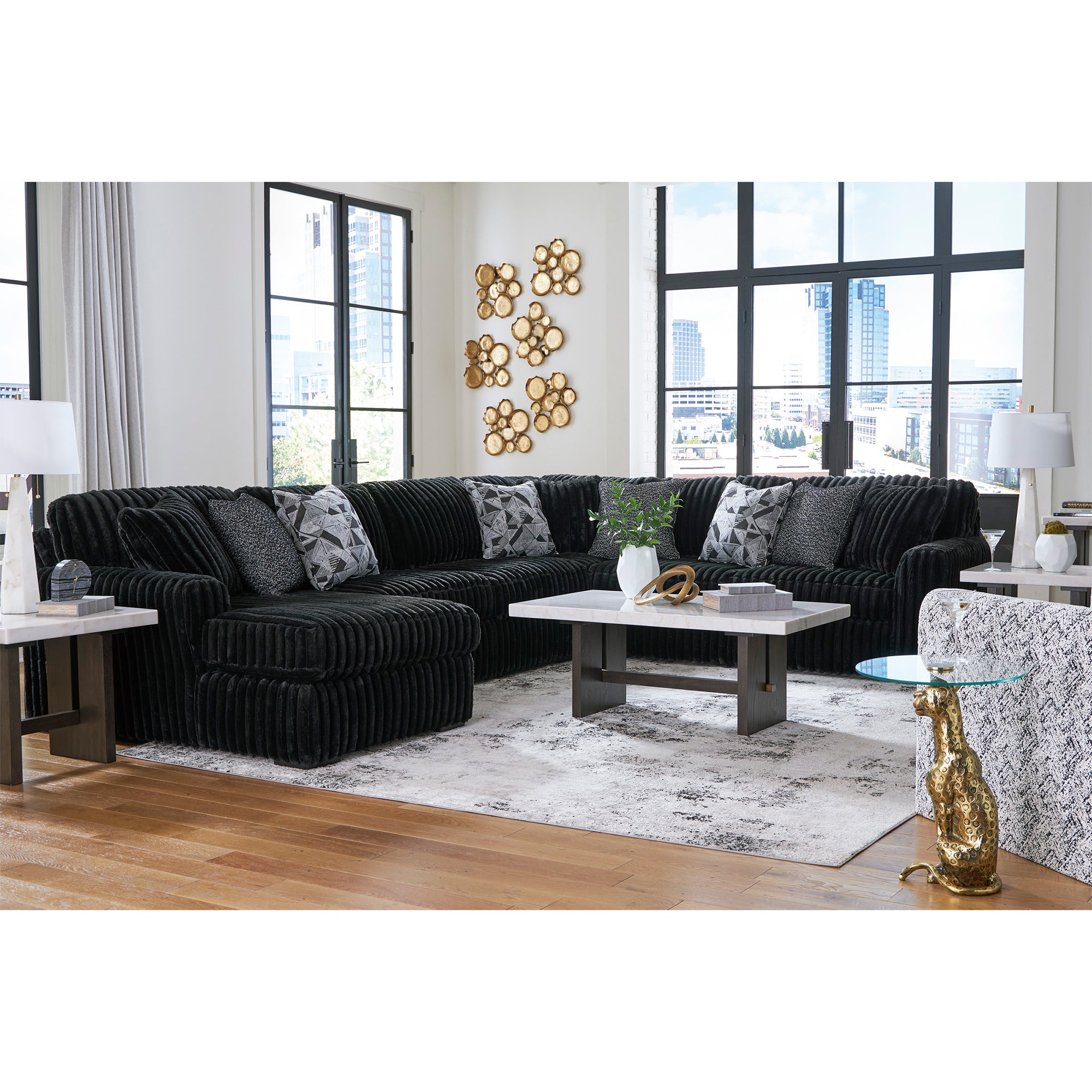 Midnight-Madness 4-Piece Sectional with Chaise