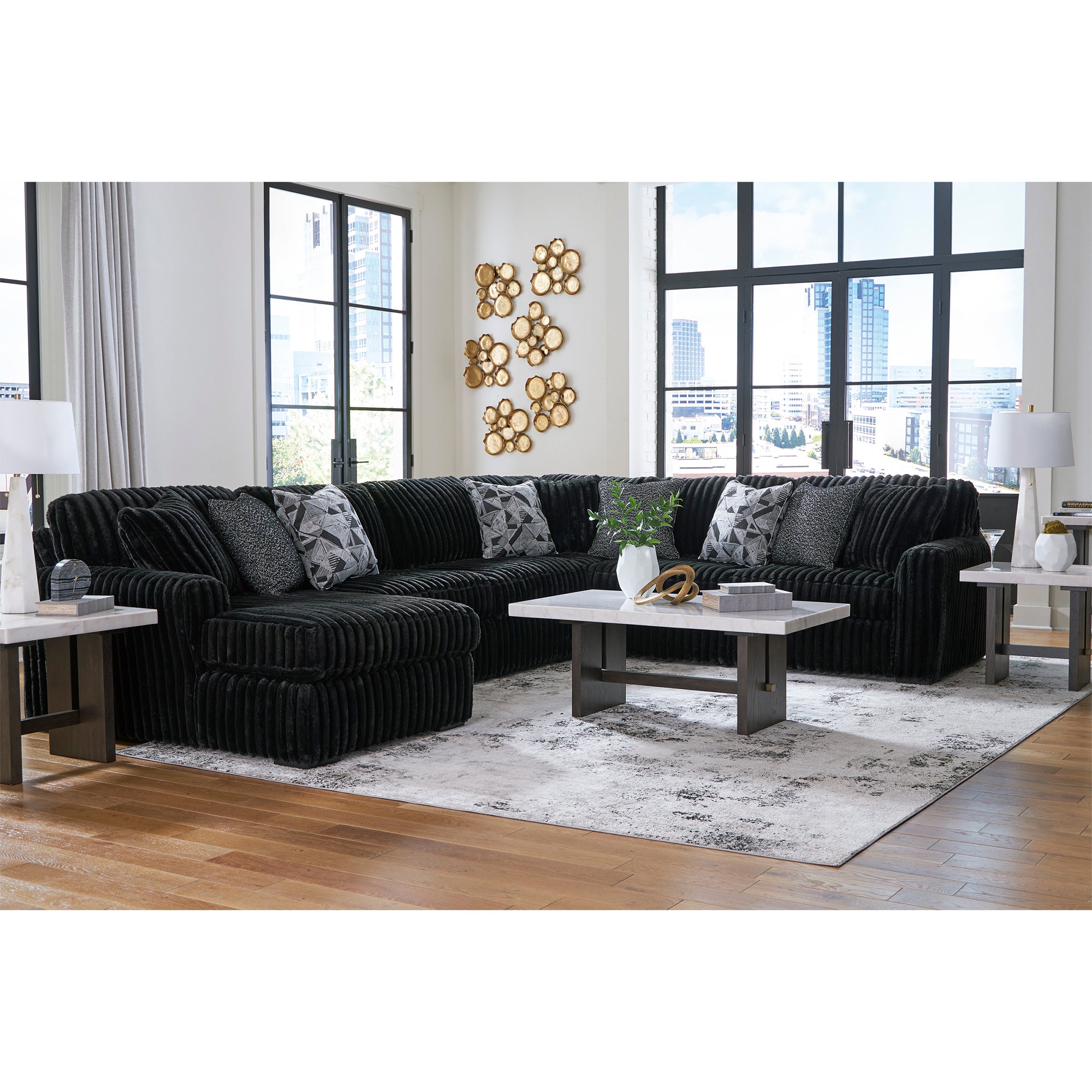 Midnight-Madness 4-Piece Sectional with Chaise