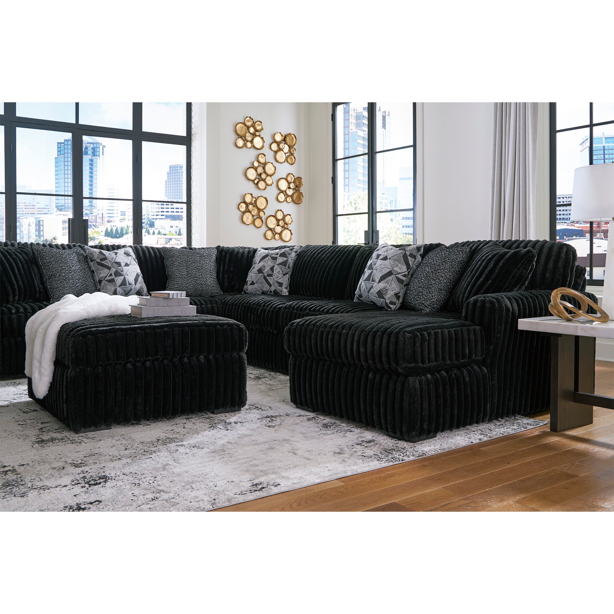 Midnight-Madness 4-Piece Sectional with Chaise