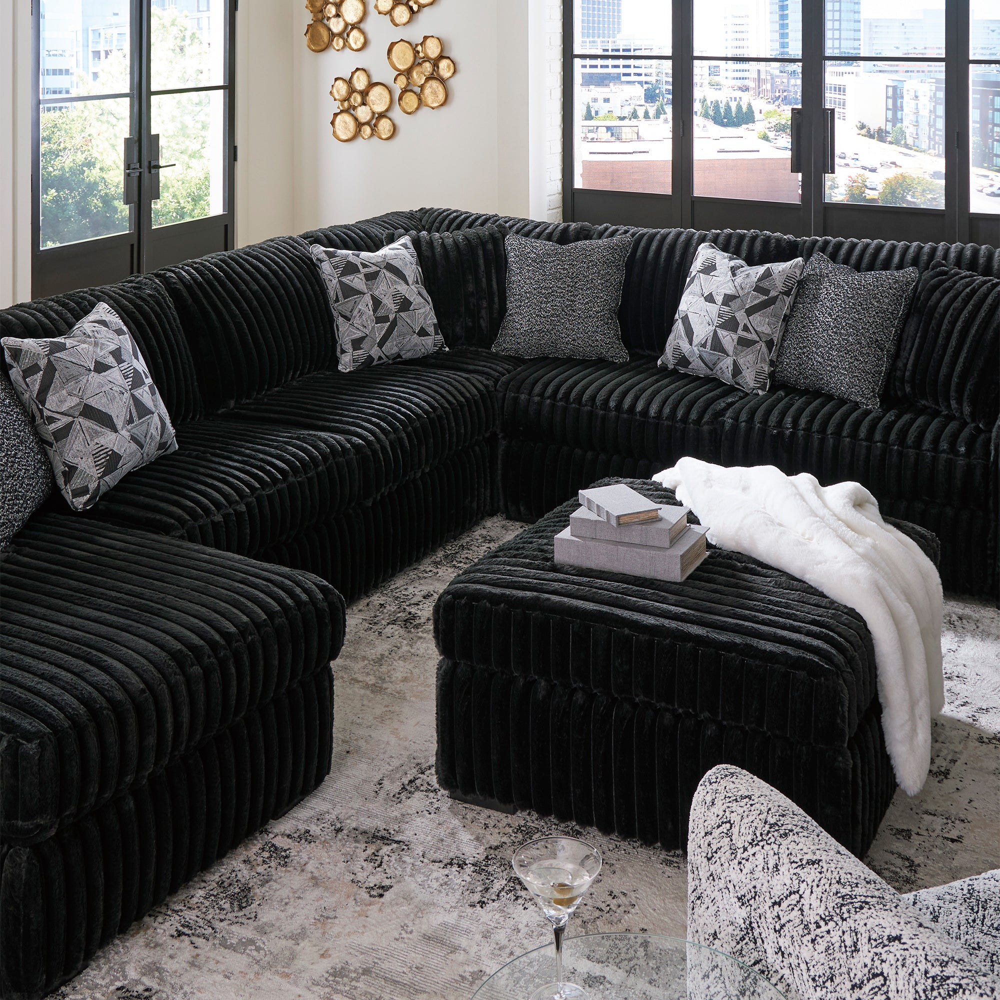 Midnight-Madness 4-Piece Sectional with Chaise