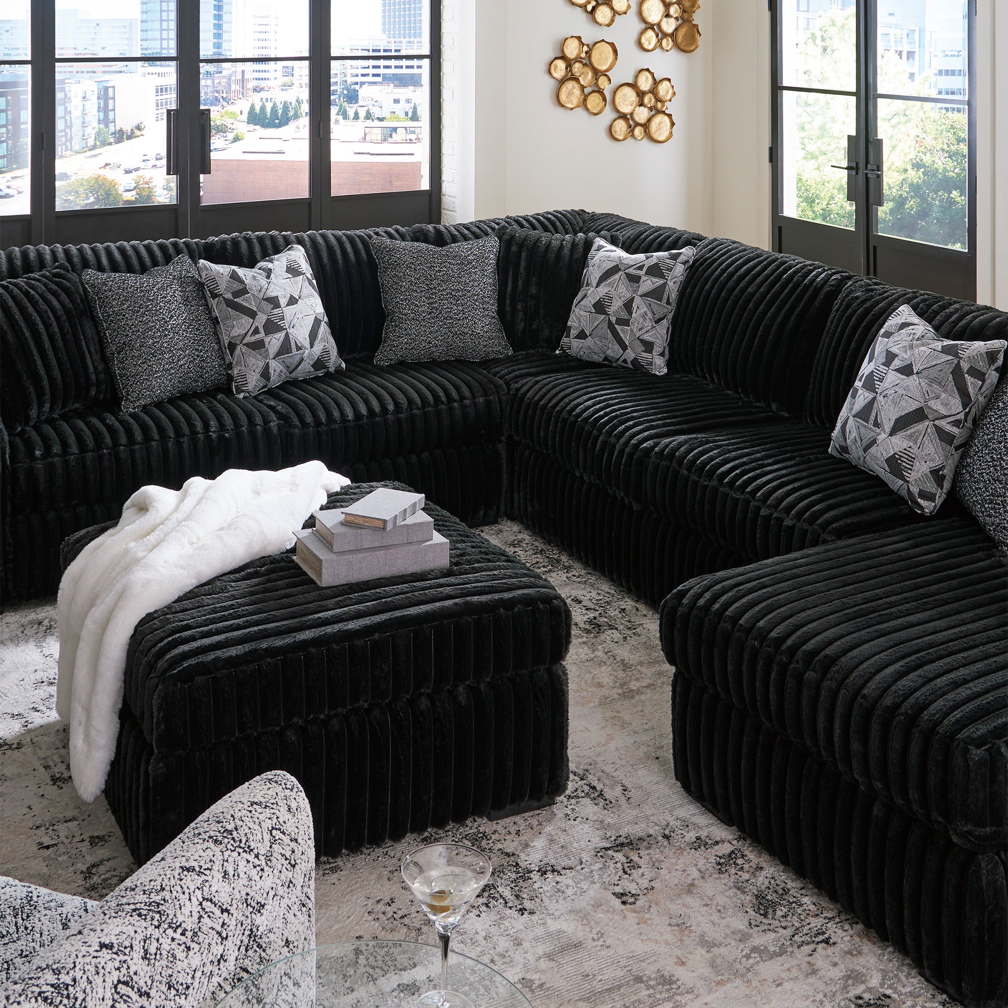 Midnight-Madness 4-Piece Sectional with Chaise