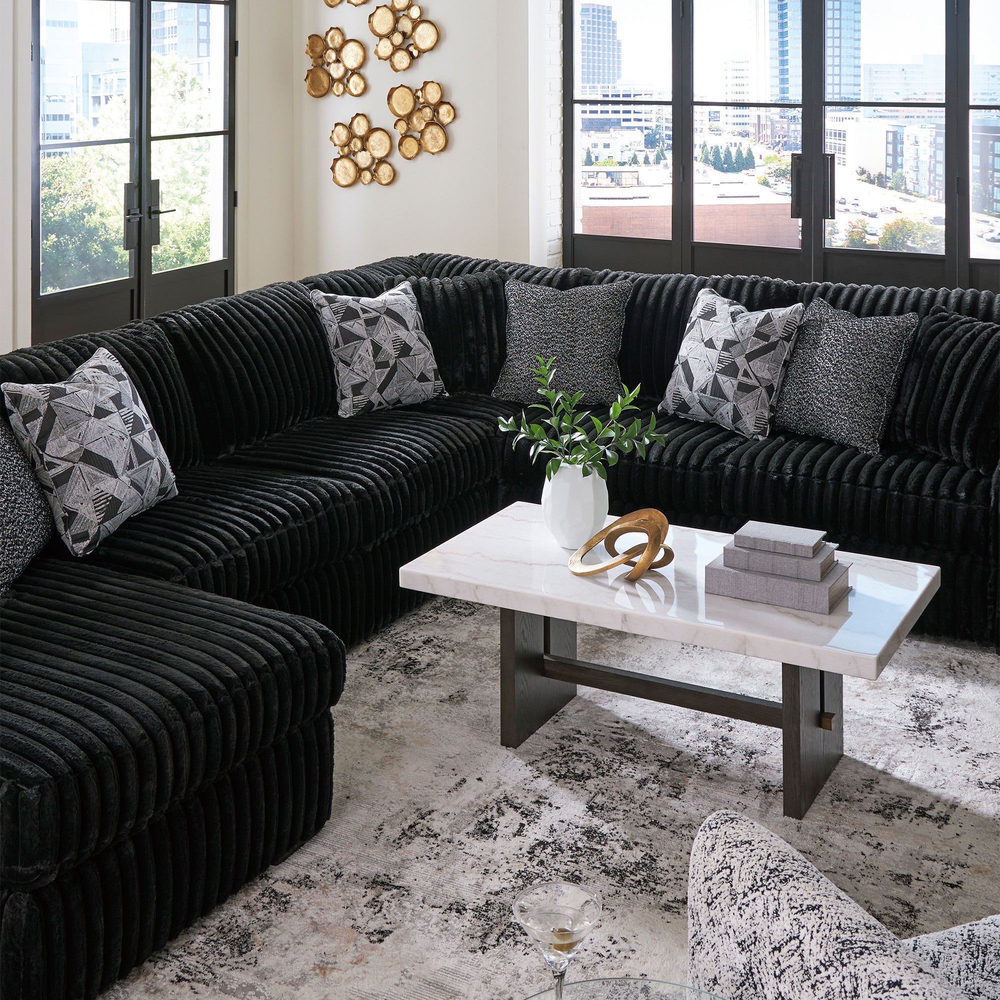 Midnight-Madness 4-Piece Sectional with Chaise