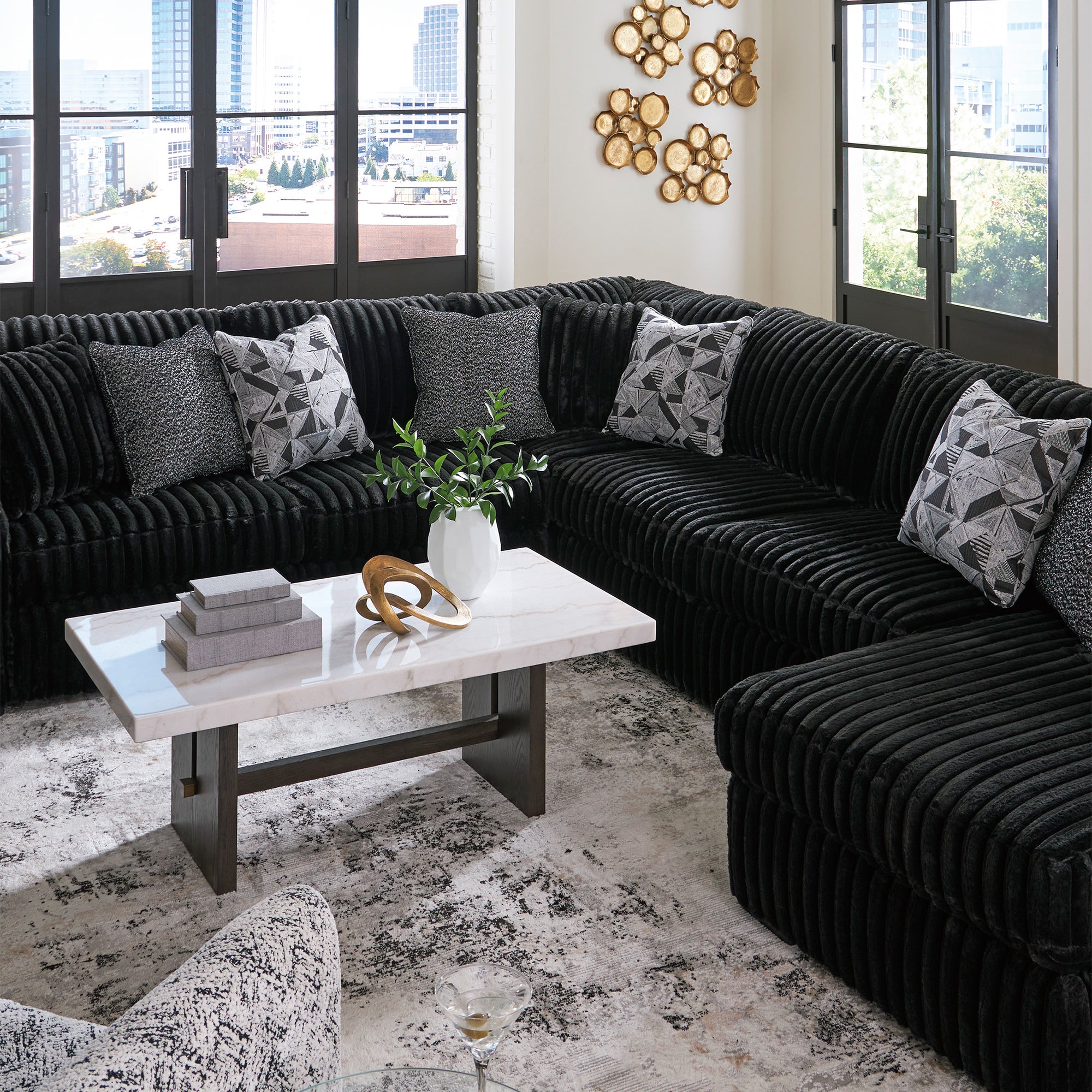 Midnight-Madness 4-Piece Sectional with Chaise