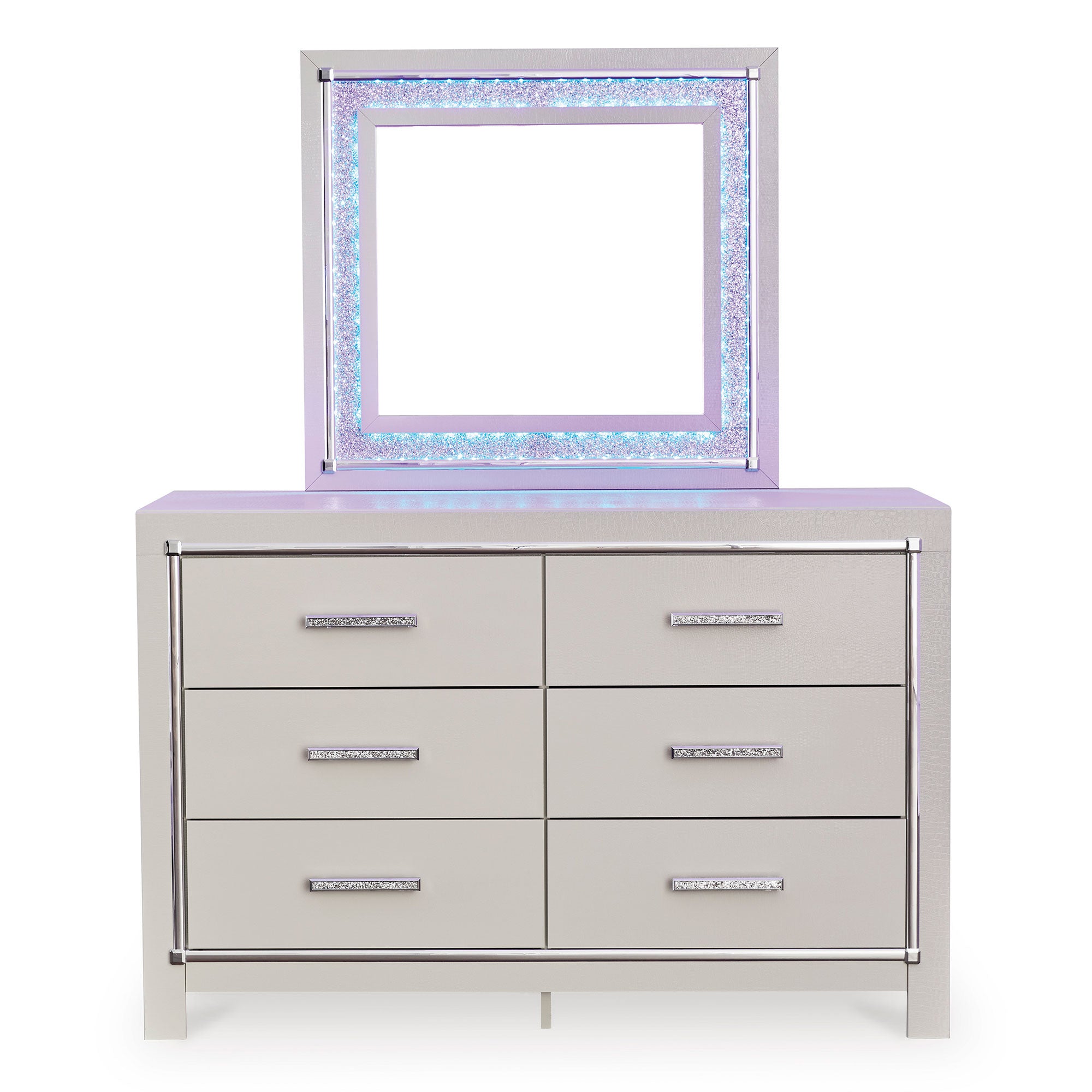 Zyniden Queen Panel Bed with Mirrored Dresser