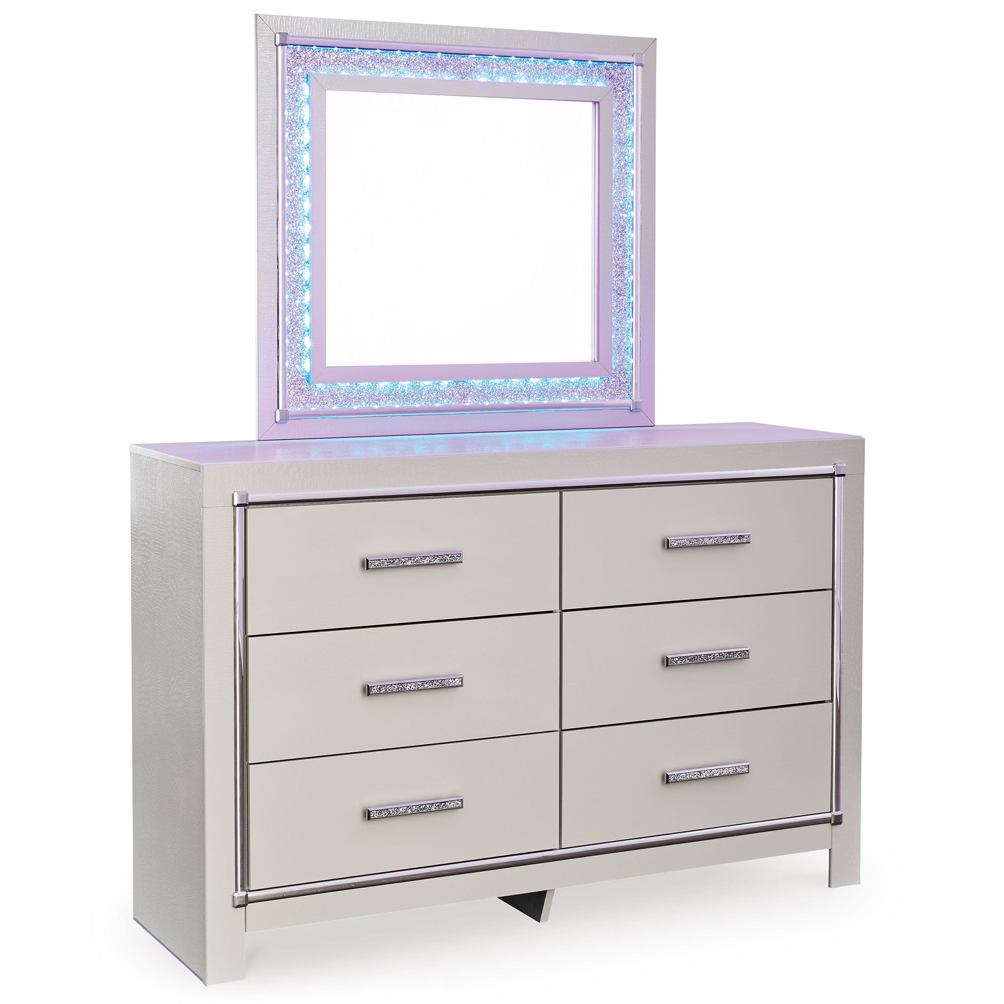 Zyniden Queen Panel Bed with Mirrored Dresser