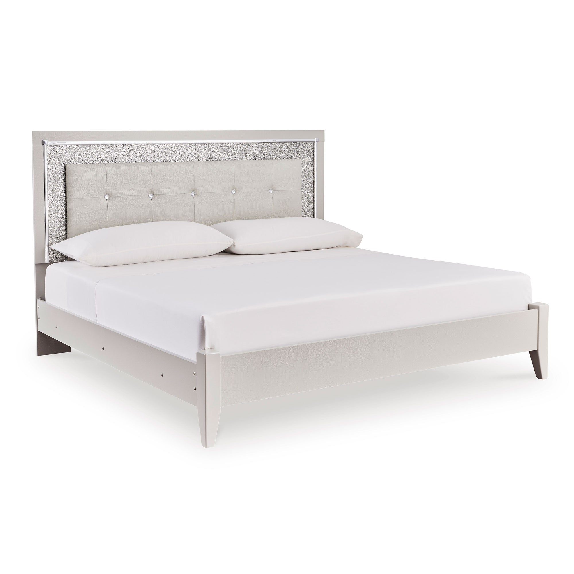 Zyniden Full Panel Bed with Mirrored Dresser