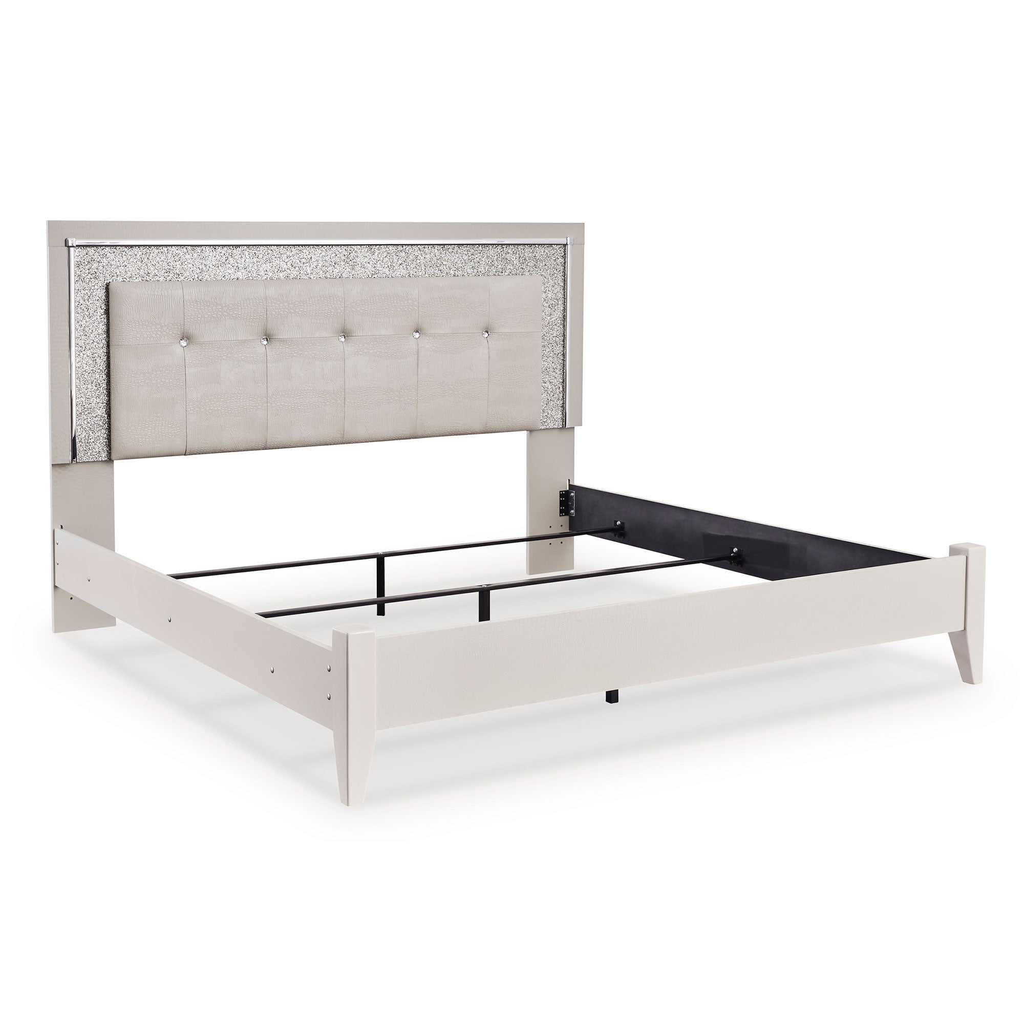 Zyniden Queen Panel Bed with Mirrored Dresser