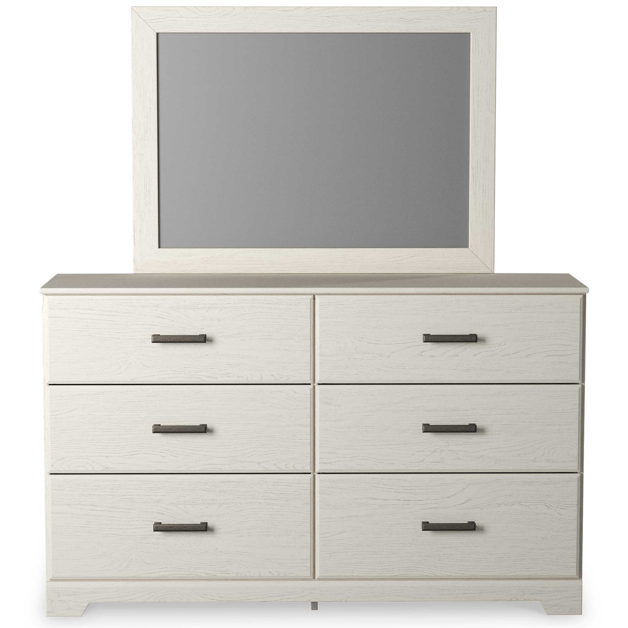Stelsie Full Panel Bed with Mirrored Dresser