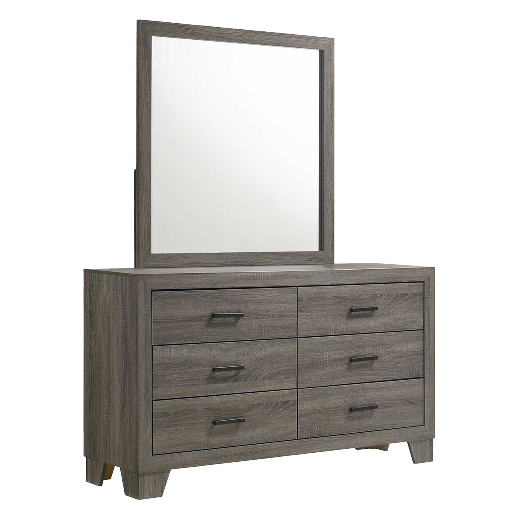 Ashland Queen Panel Bed with Mirrored Dresser