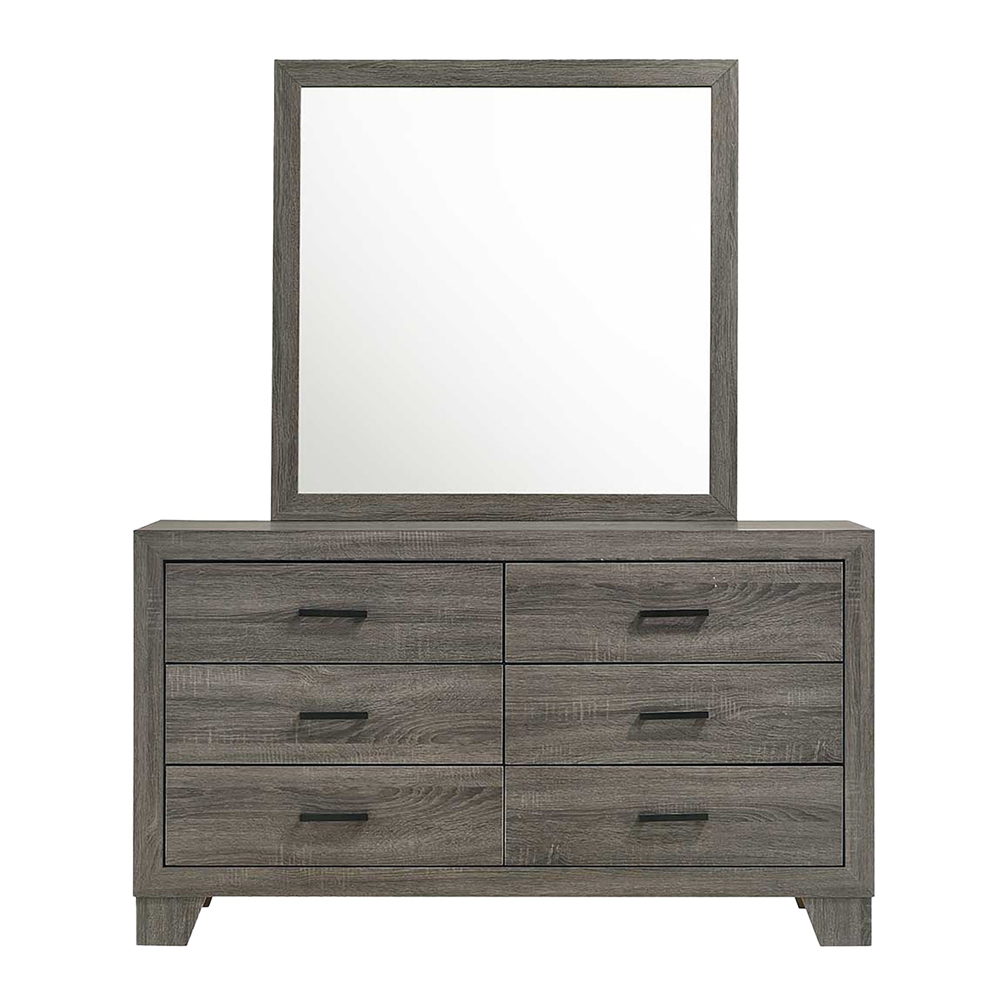 Ashland Queen Panel Bed with Mirrored Dresser