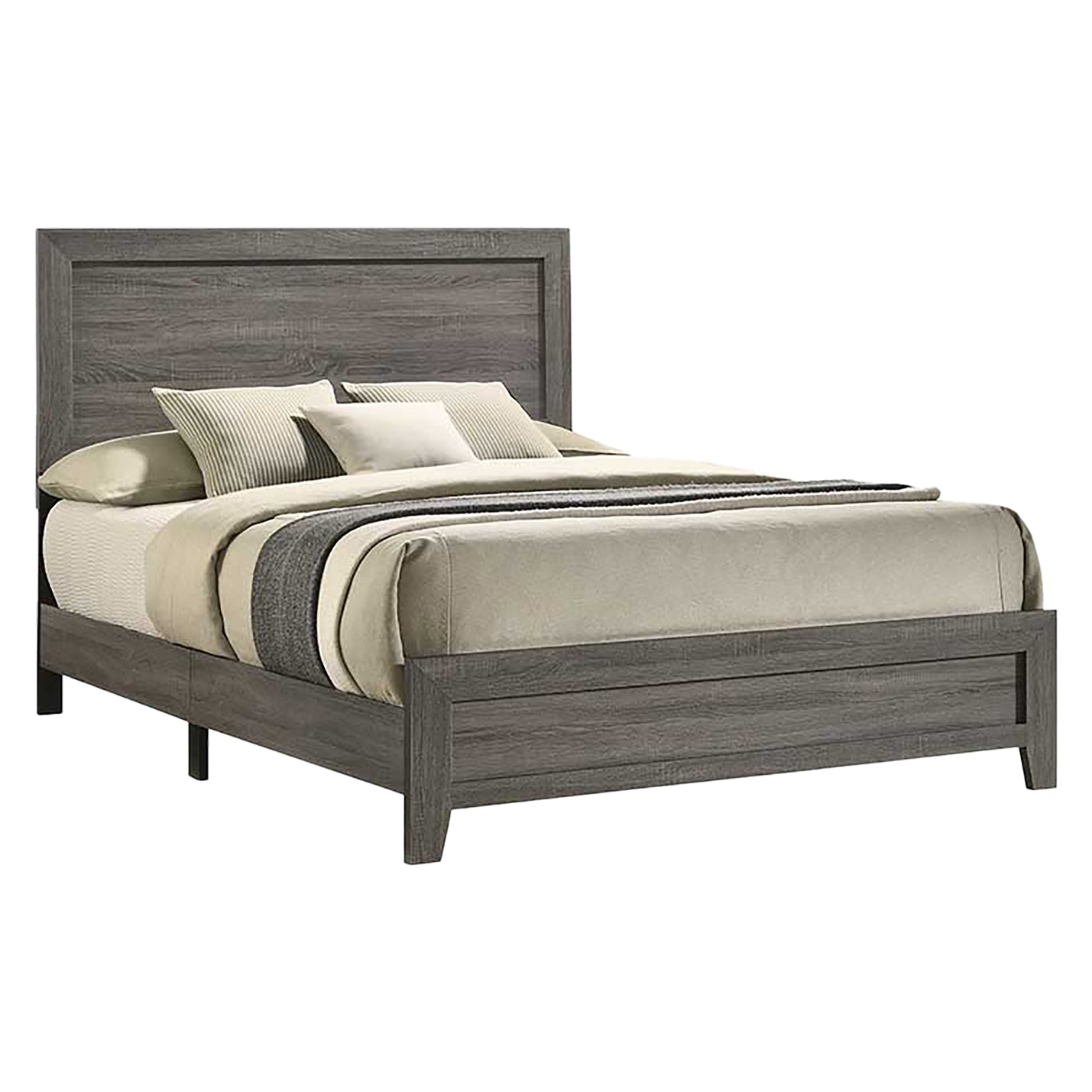 Ashland Queen Panel Bed with Mirrored Dresser