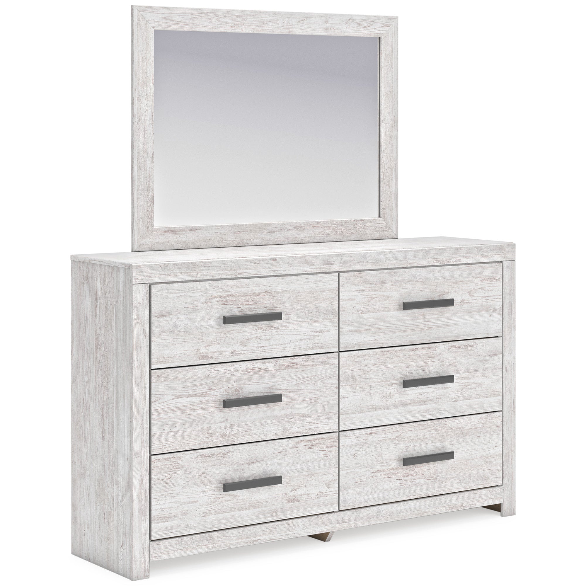 Cayboni Full Panel Bed with Mirrored Dresser