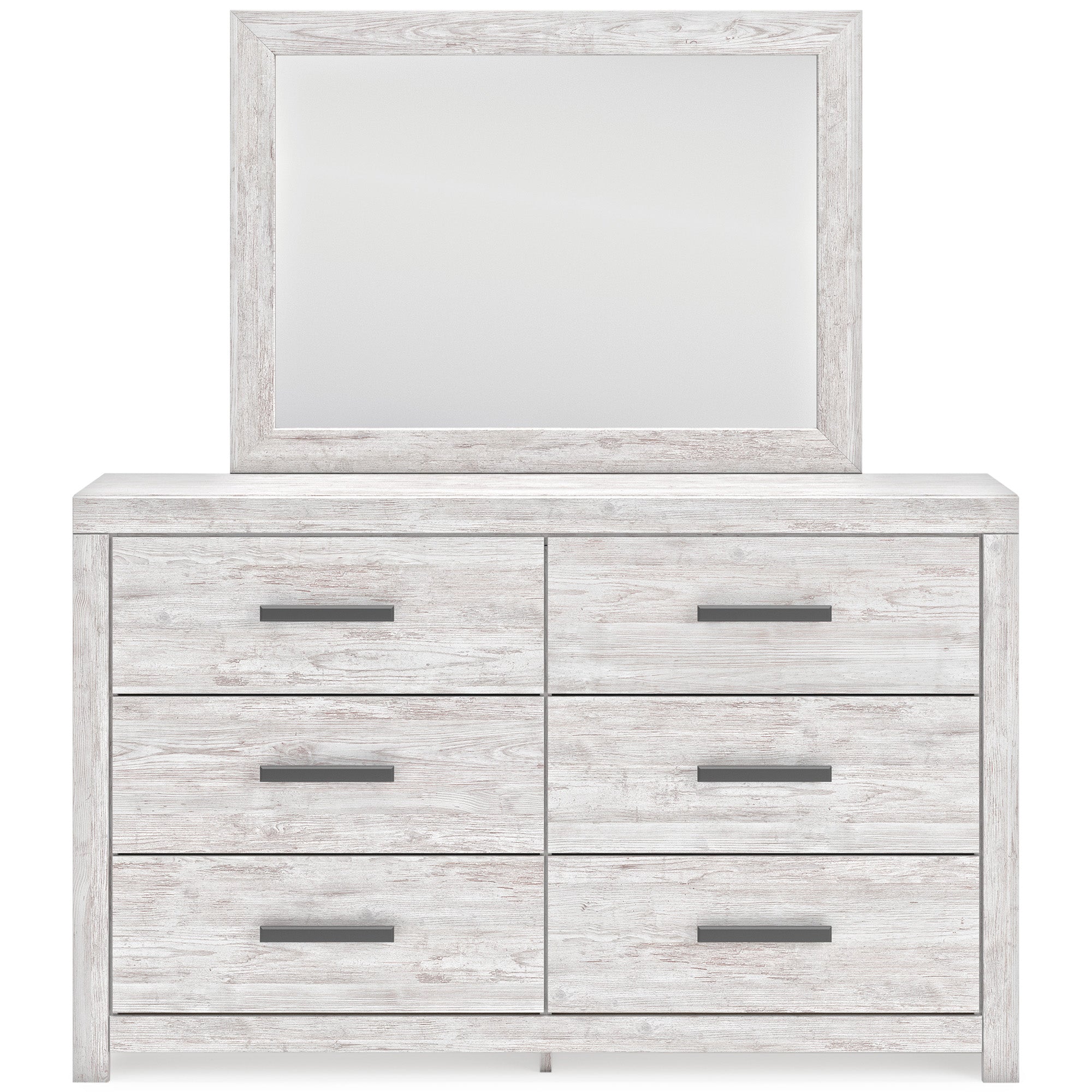 Cayboni King Panel Bed with Mirrored Dresser