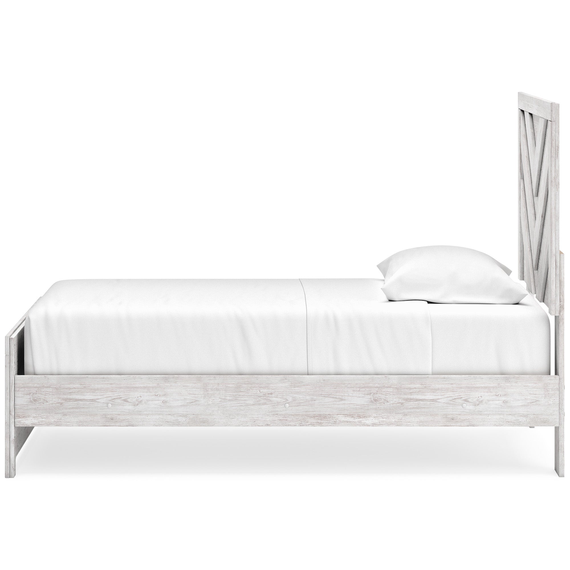 Cayboni Twin Panel Bed with Mirrored Dresser