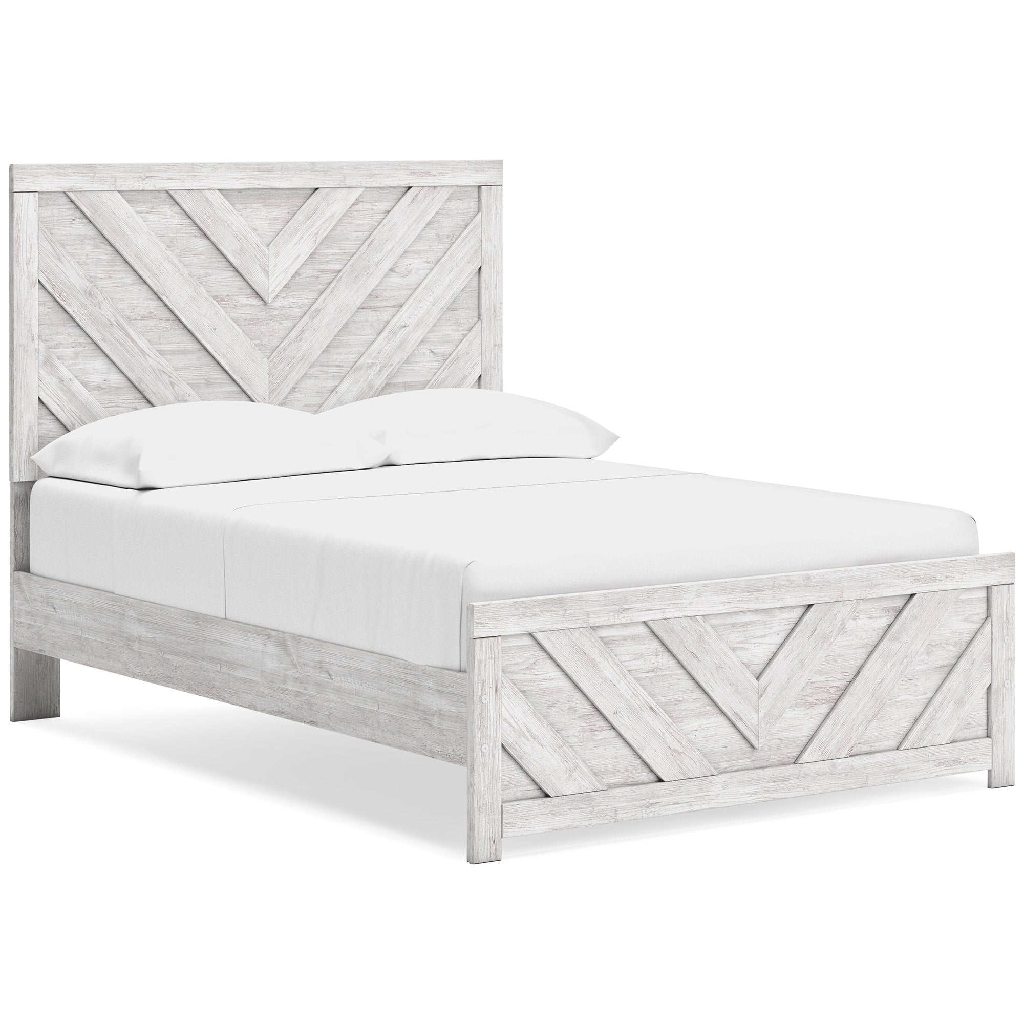 Cayboni Full Panel Bed with Mirrored Dresser