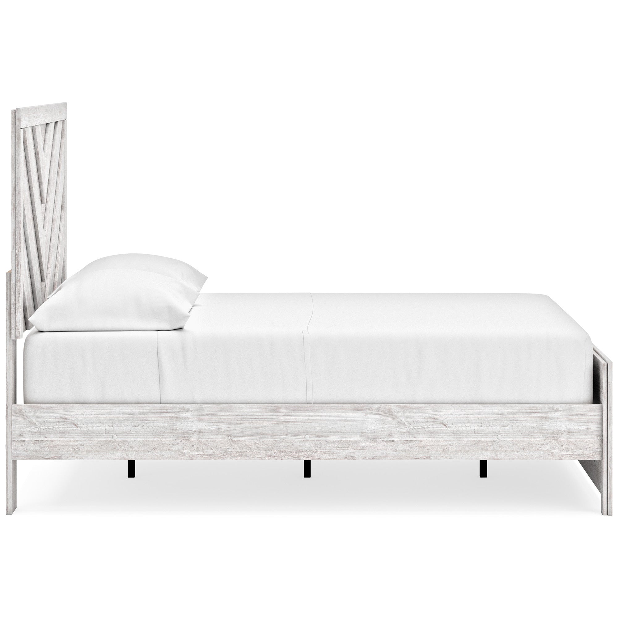 Cayboni Full Panel Bed with Mirrored Dresser