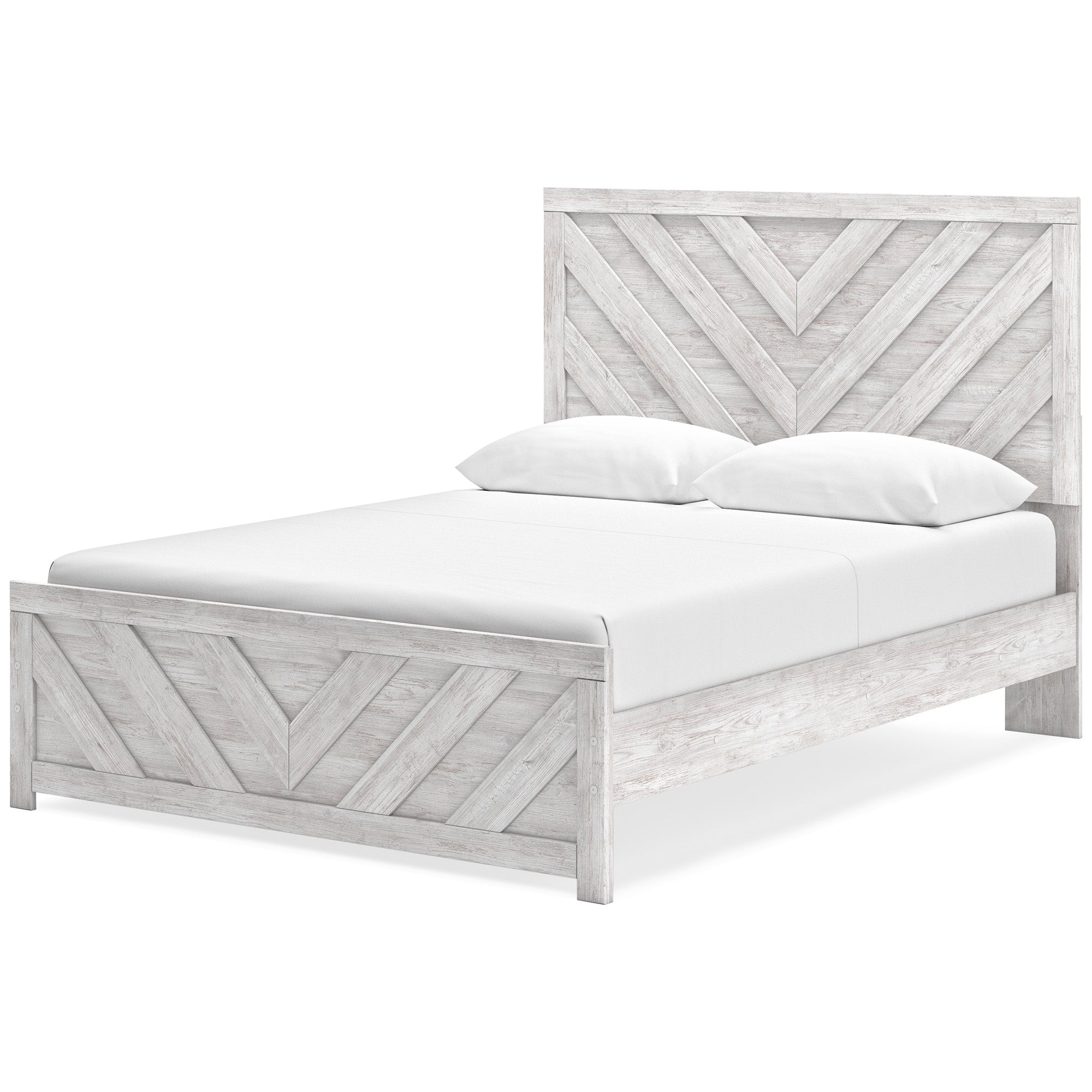 Cayboni Queen Panel Bed with Mirrored Dresser