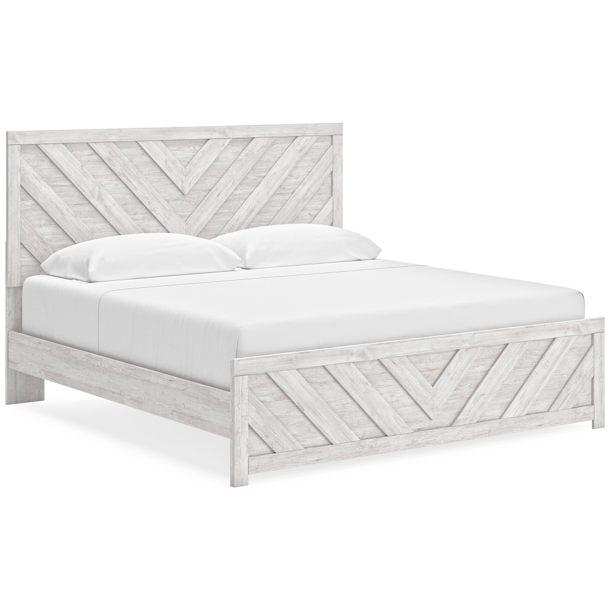 Cayboni King Panel Bed with Mirrored Dresser