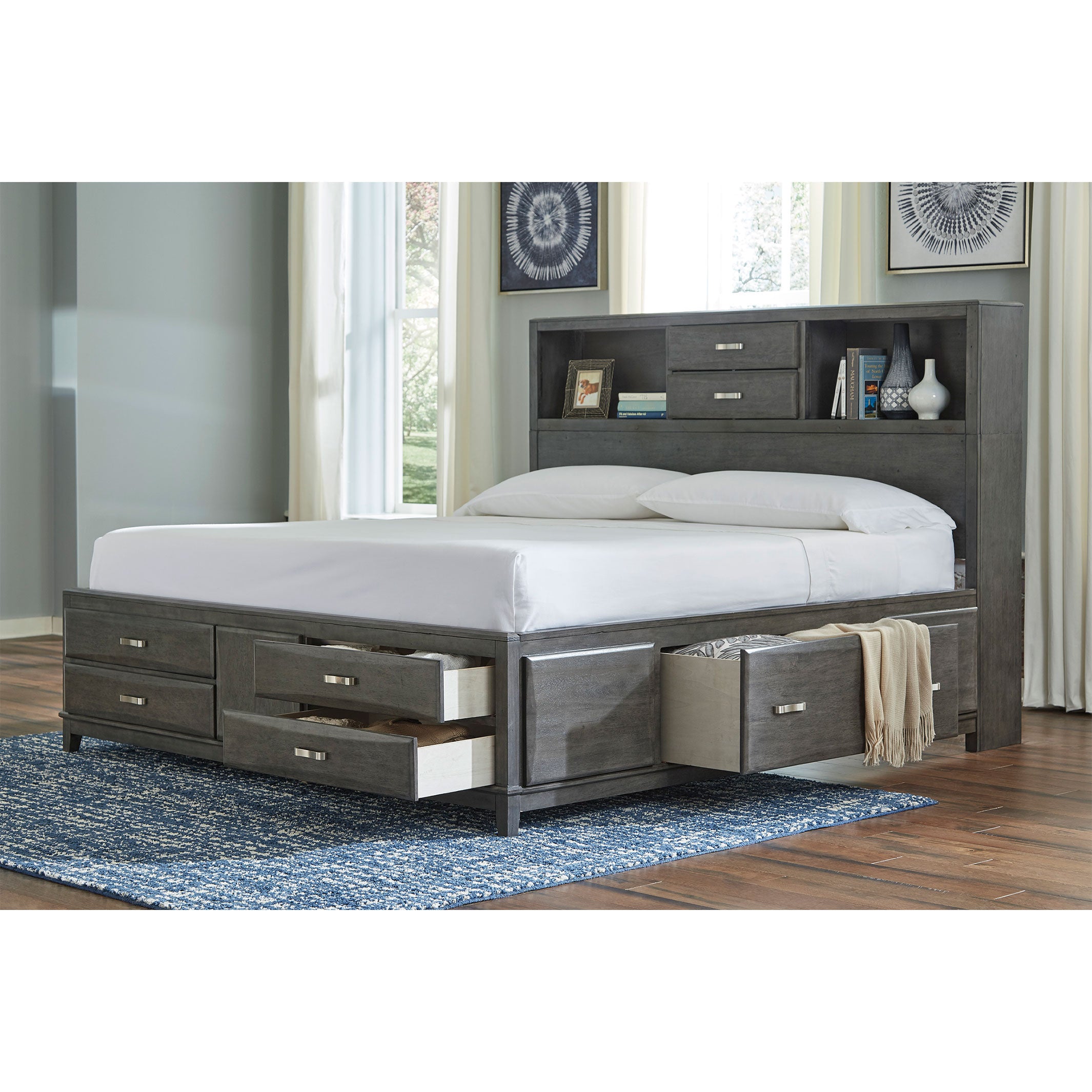 Caitbrook Queen Storage Bed with 8 Drawers