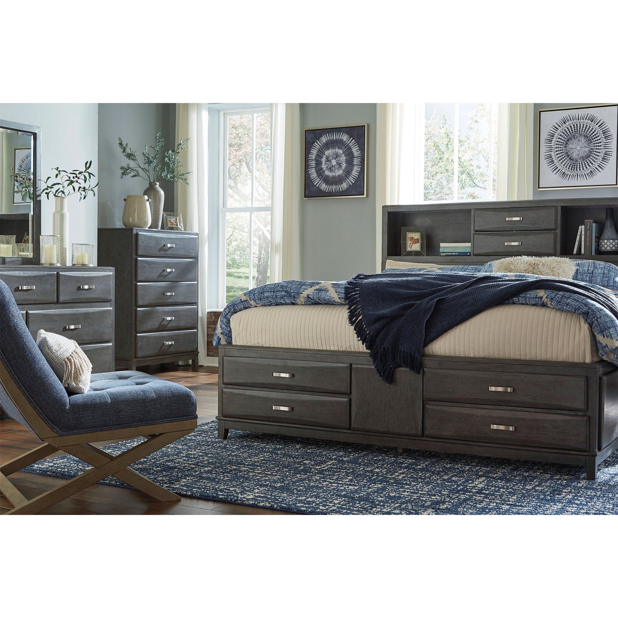 Caitbrook Queen Storage Bed with 8 Drawers