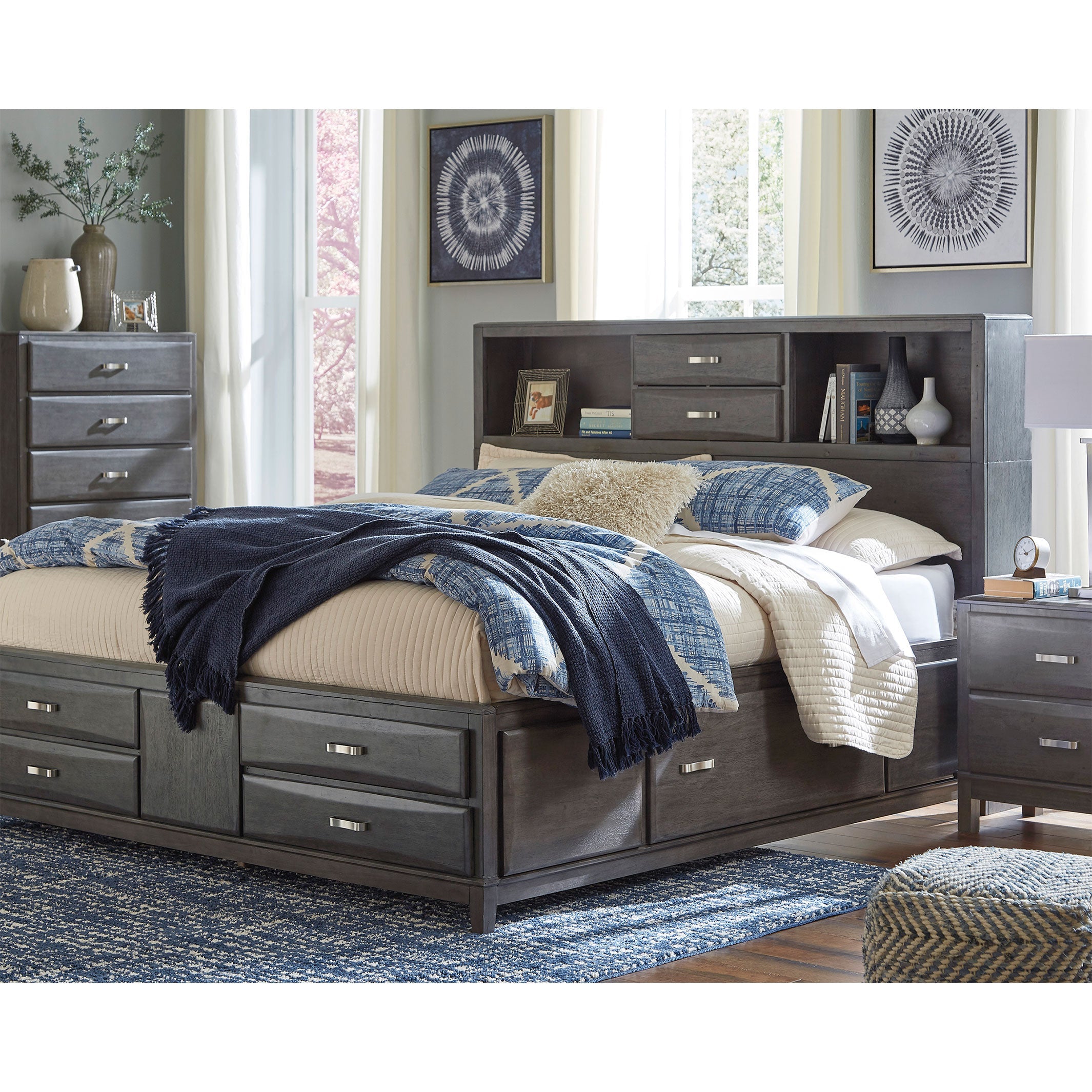 Caitbrook King Storage Bed with 8 Drawers