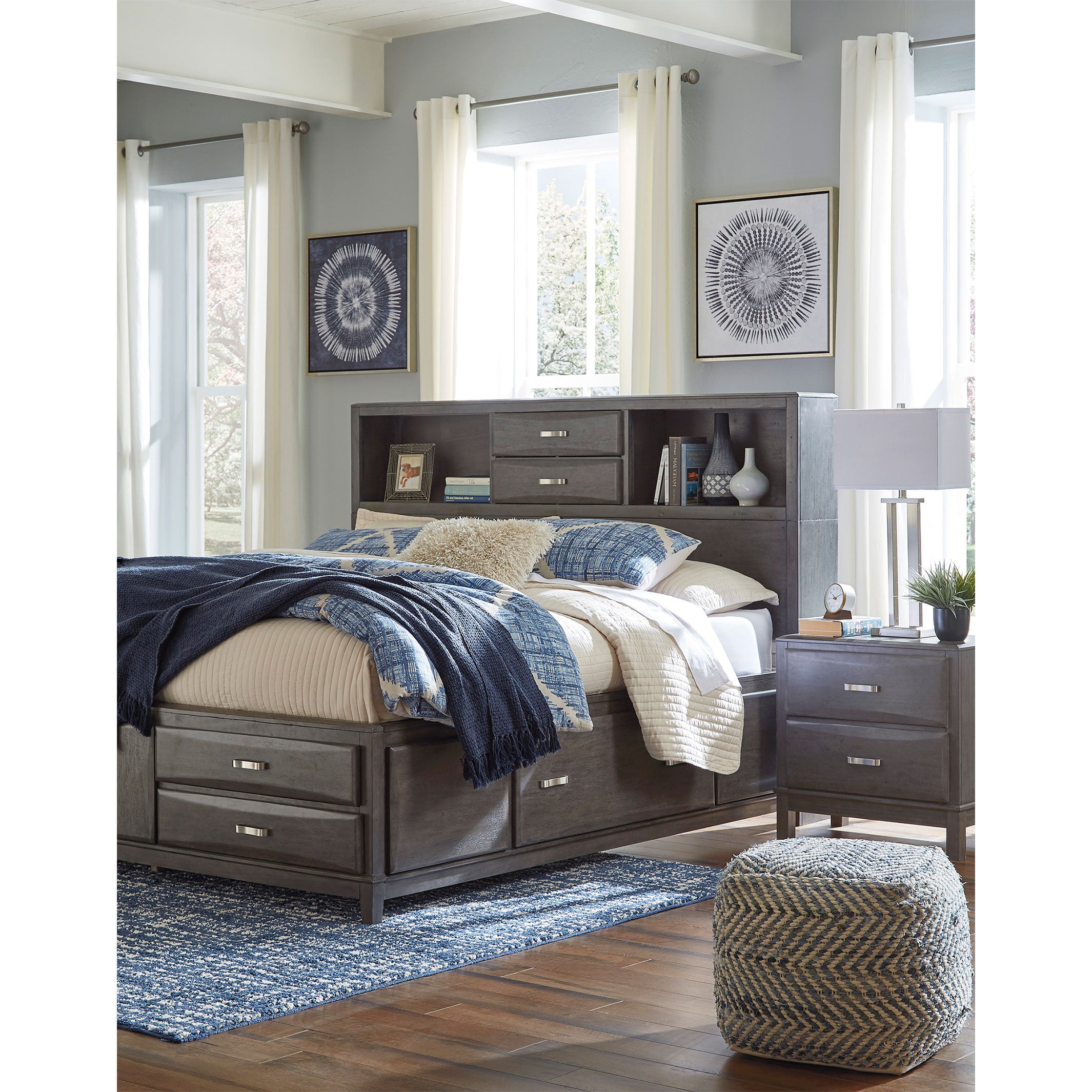 Caitbrook Queen Storage Bed with 8 Drawers