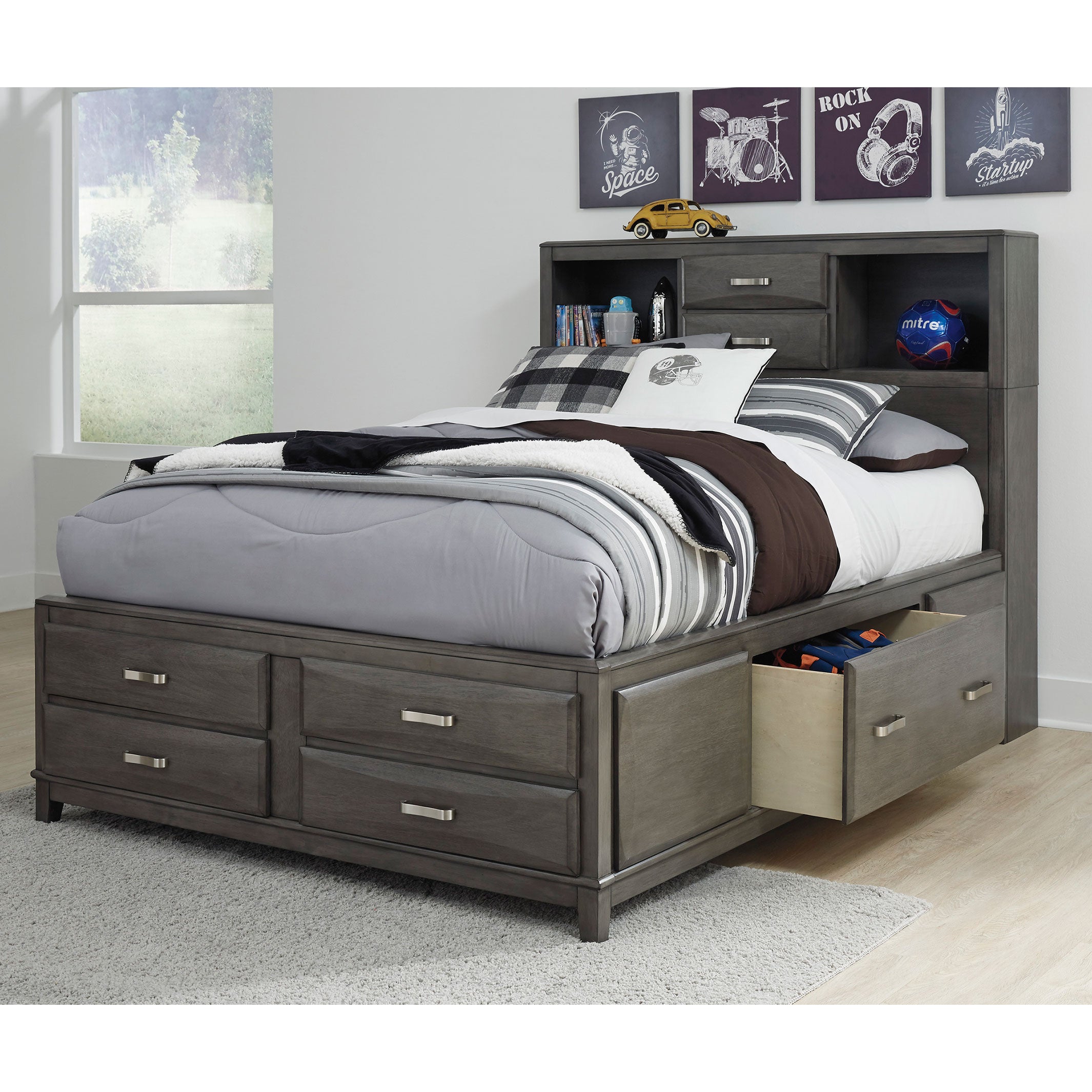 Caitbrook Full Storage Bed with 8 Drawers