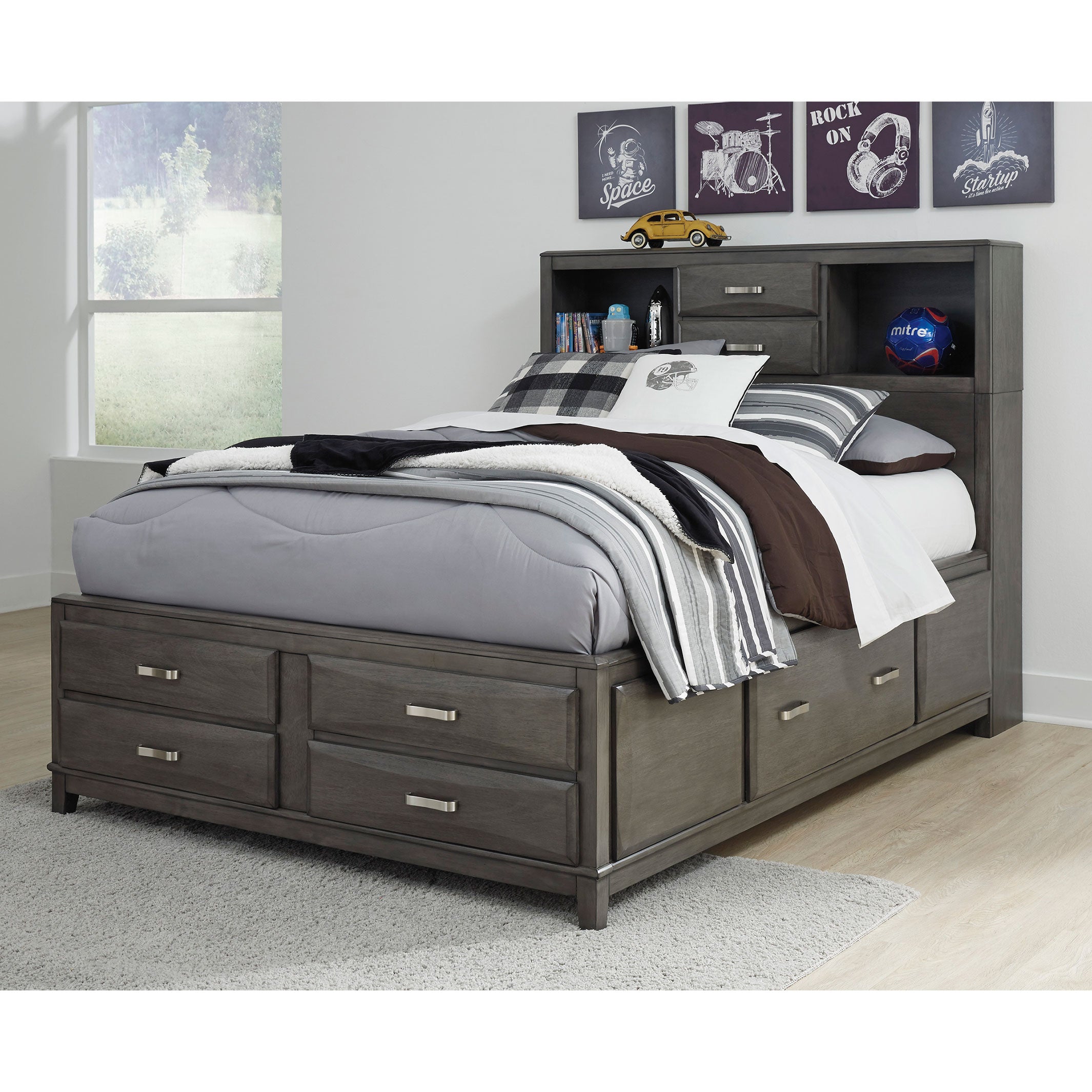 Caitbrook Full Storage Bed with 8 Drawers