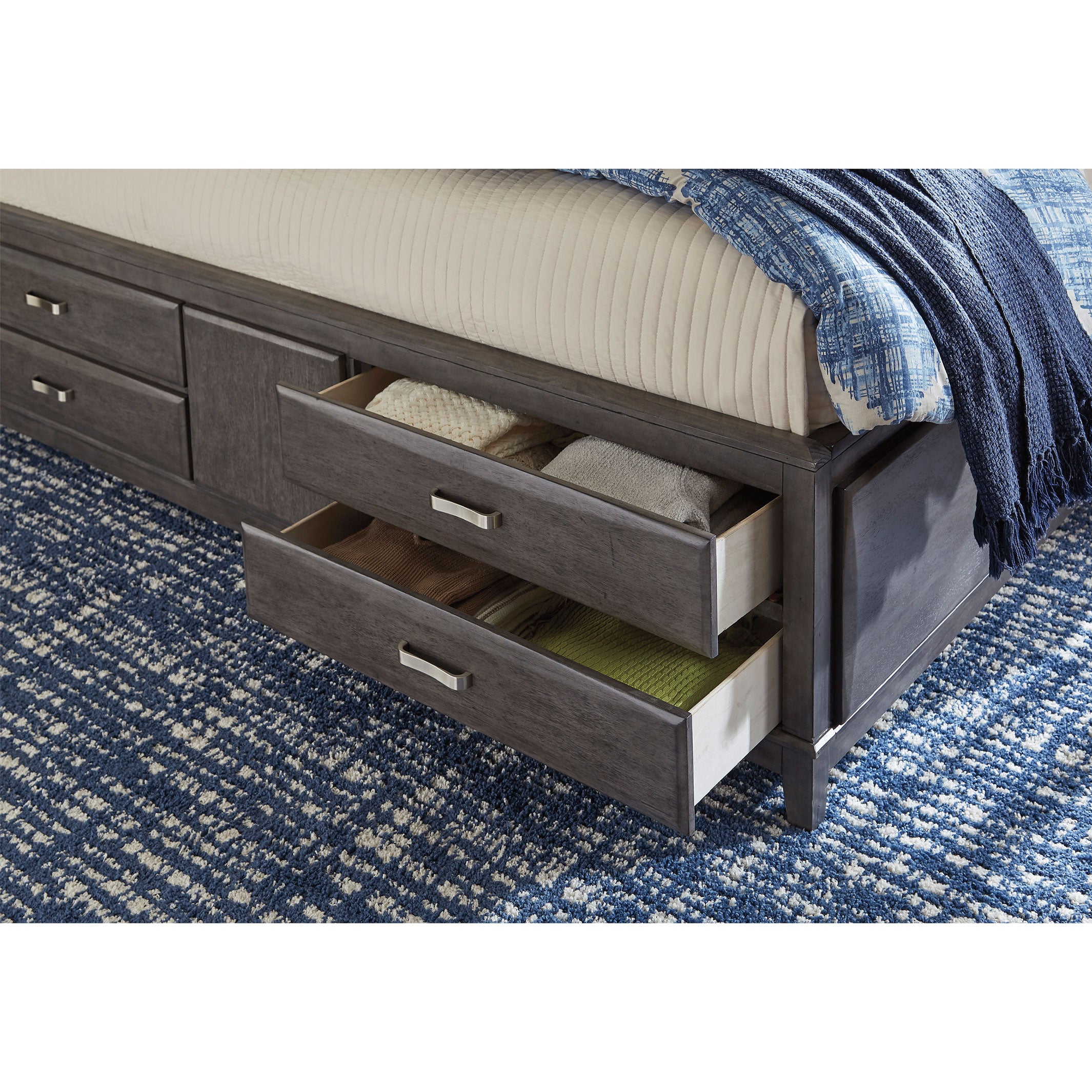 Caitbrook Queen Storage Bed with 8 Drawers