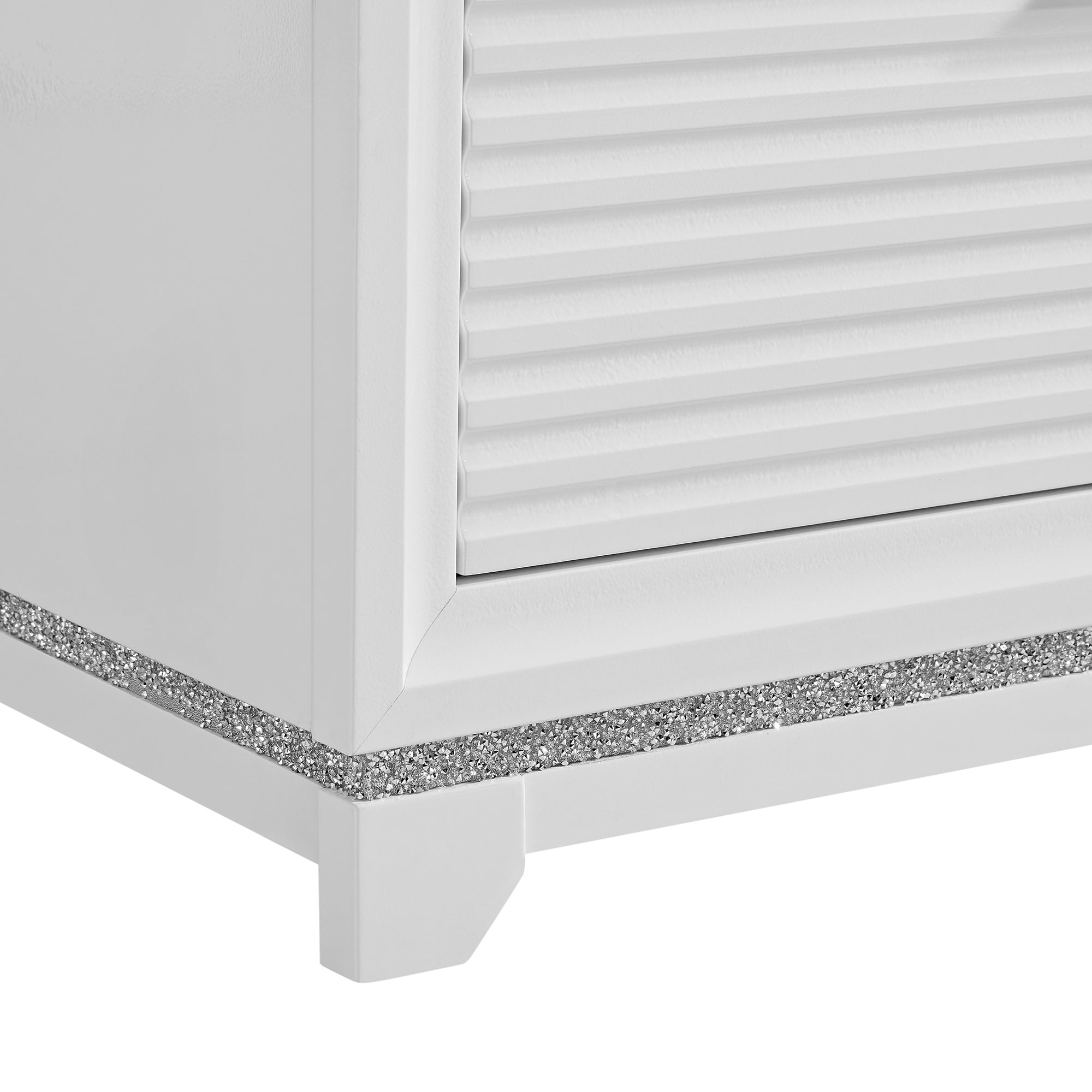 Denmark King Upholstered Bed with Mirrored Dresser