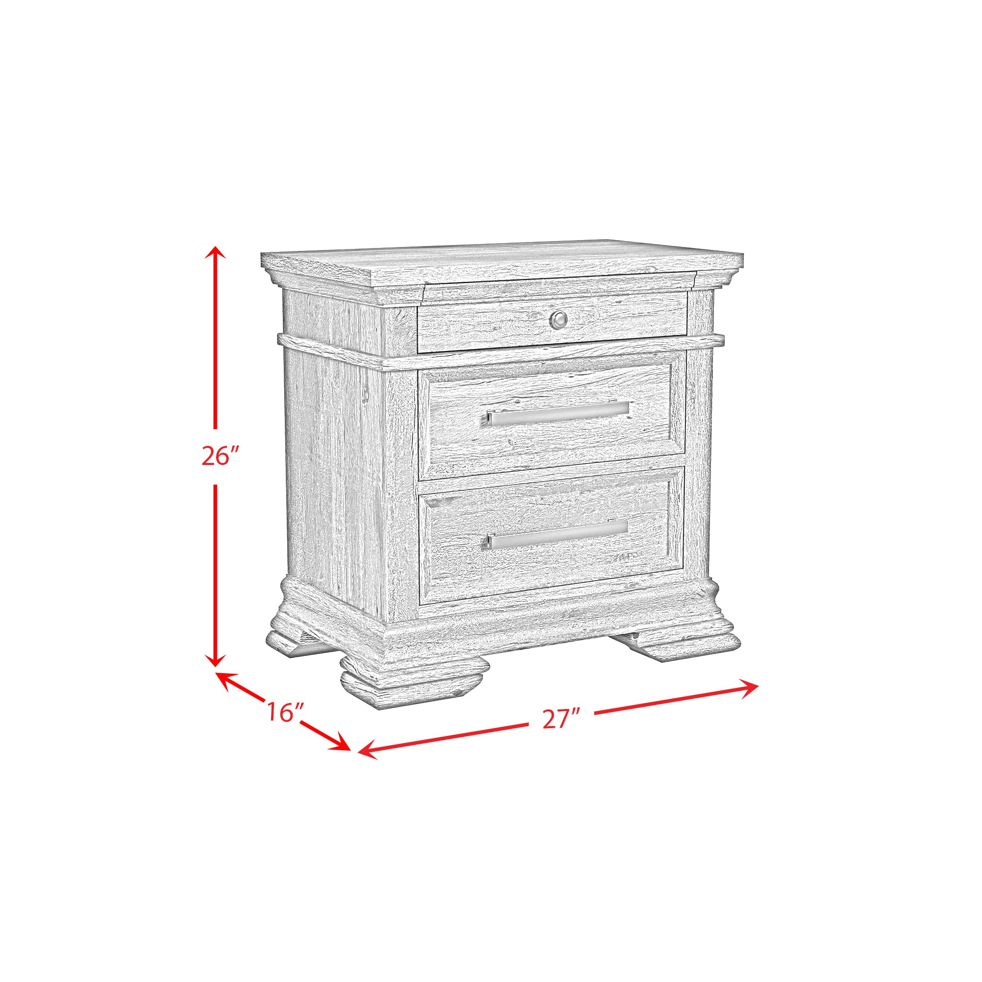 Park Ridge 3-Drawer Nightstand