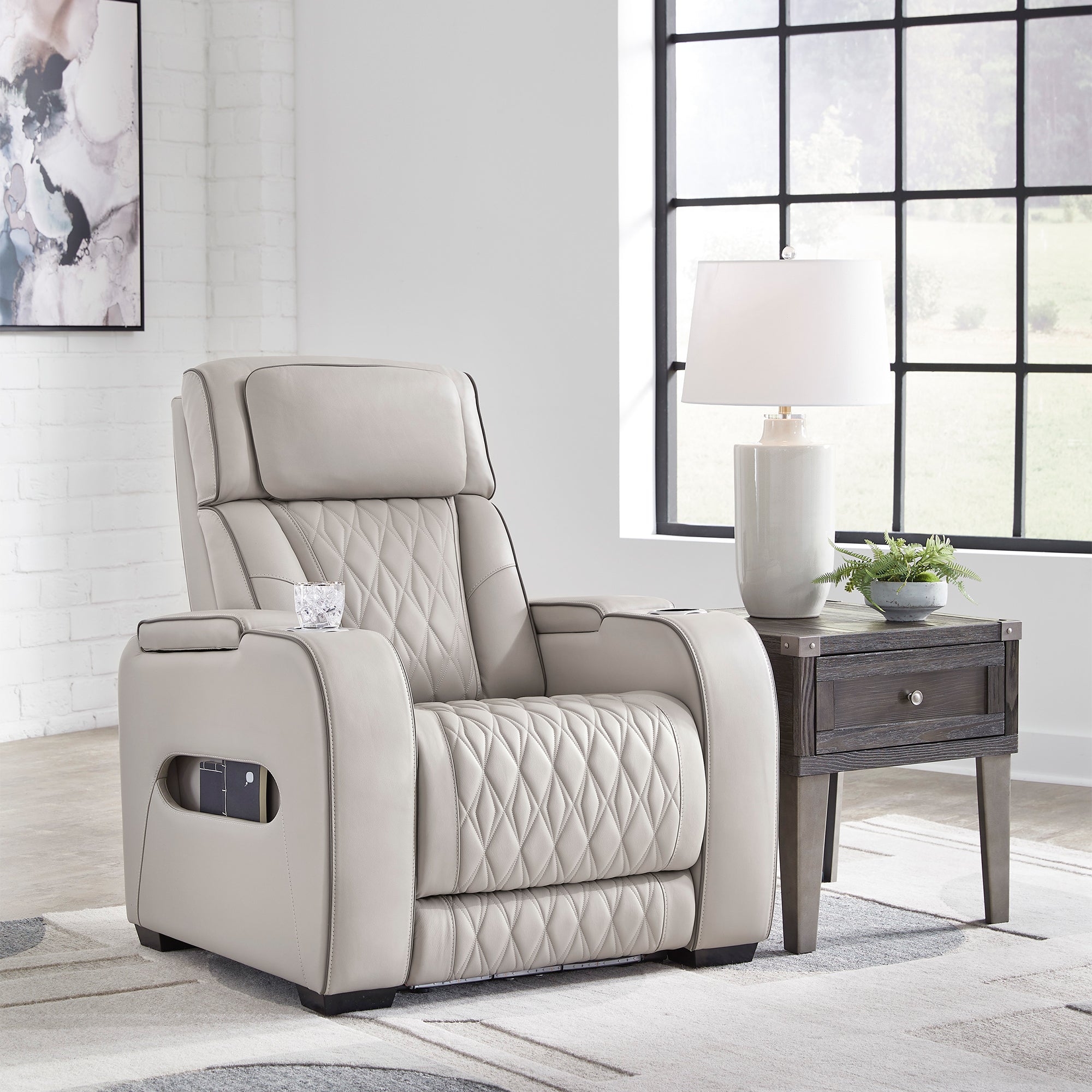 Boyington Triple Power Leather Recliner with Massage