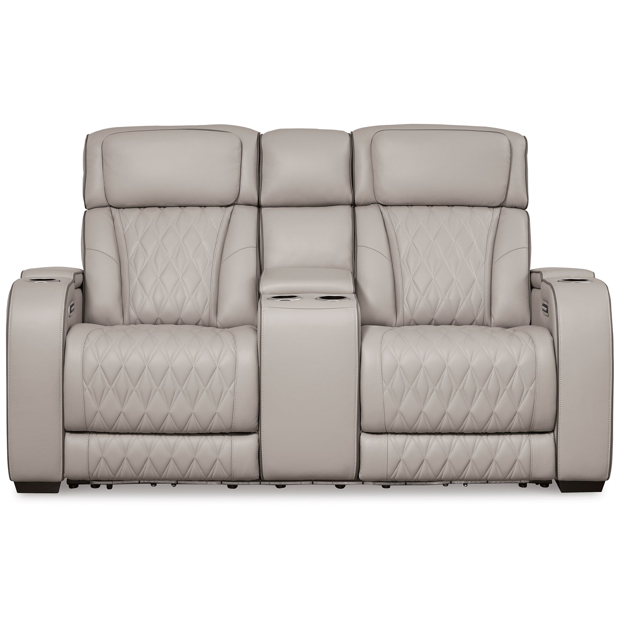 Boyington Triple Power Leather Reclining Loveseat with Console and Massage