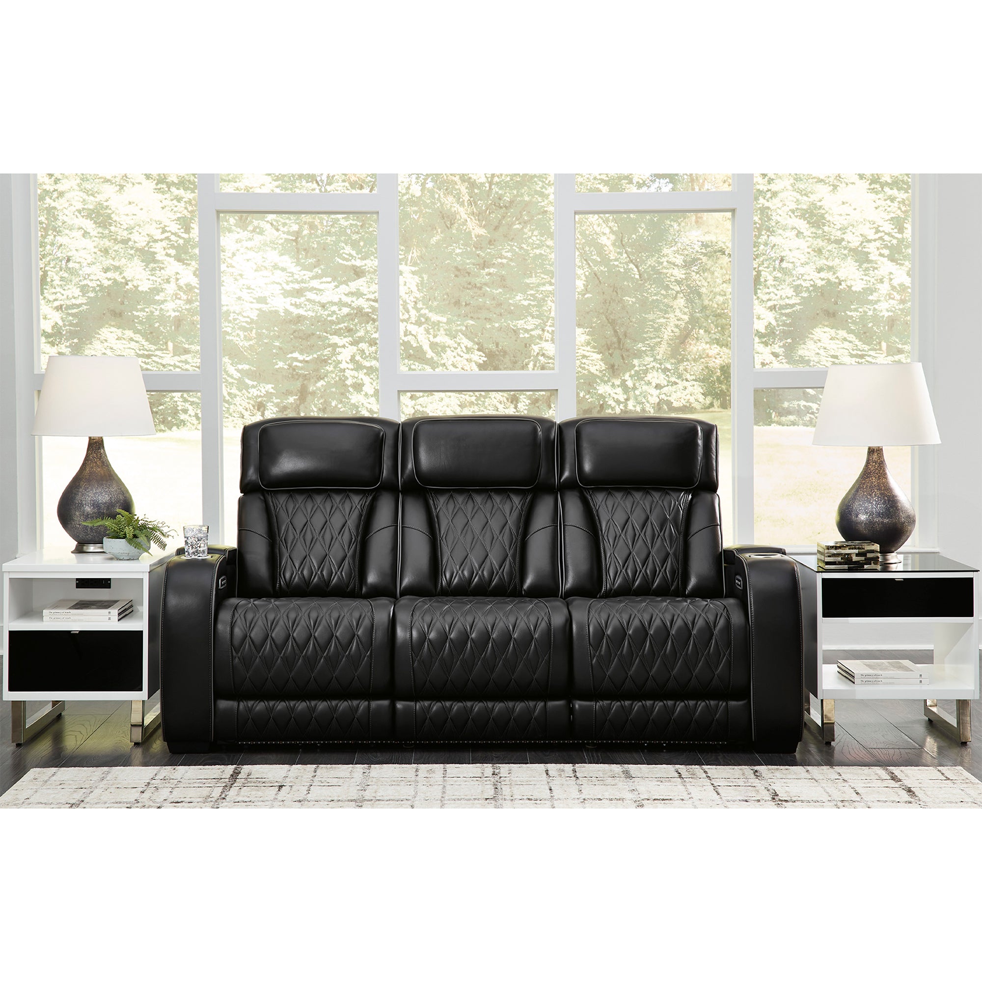 Boyington Triple Power Leather Reclining Sofa with Massage