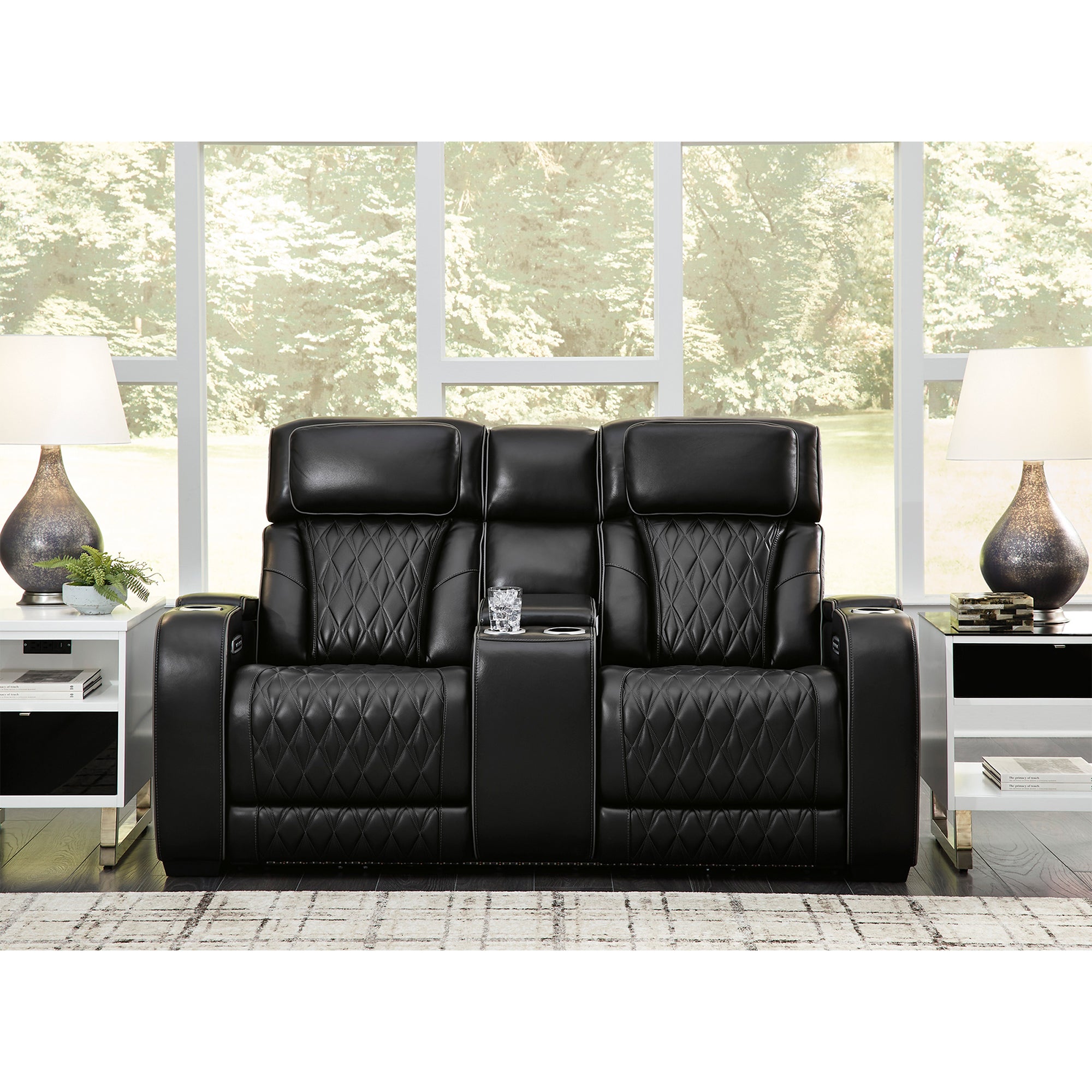 Boyington Triple Power Leather Sofa and Loveseat Set with Massage