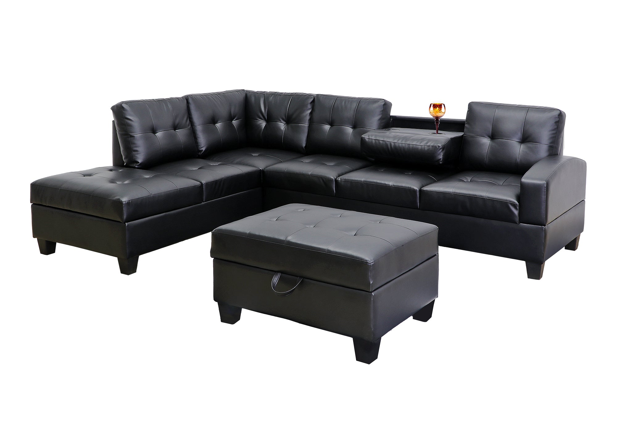 ChicHarmony Sectional With Storage Ottoman