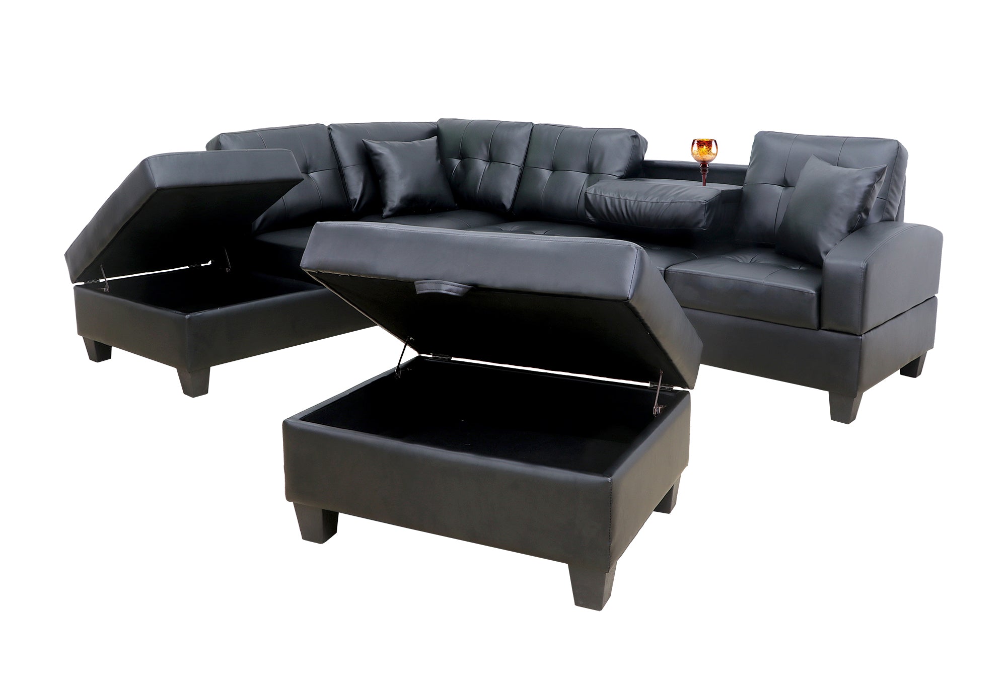 ChicHarmony Sectional With Storage Ottoman