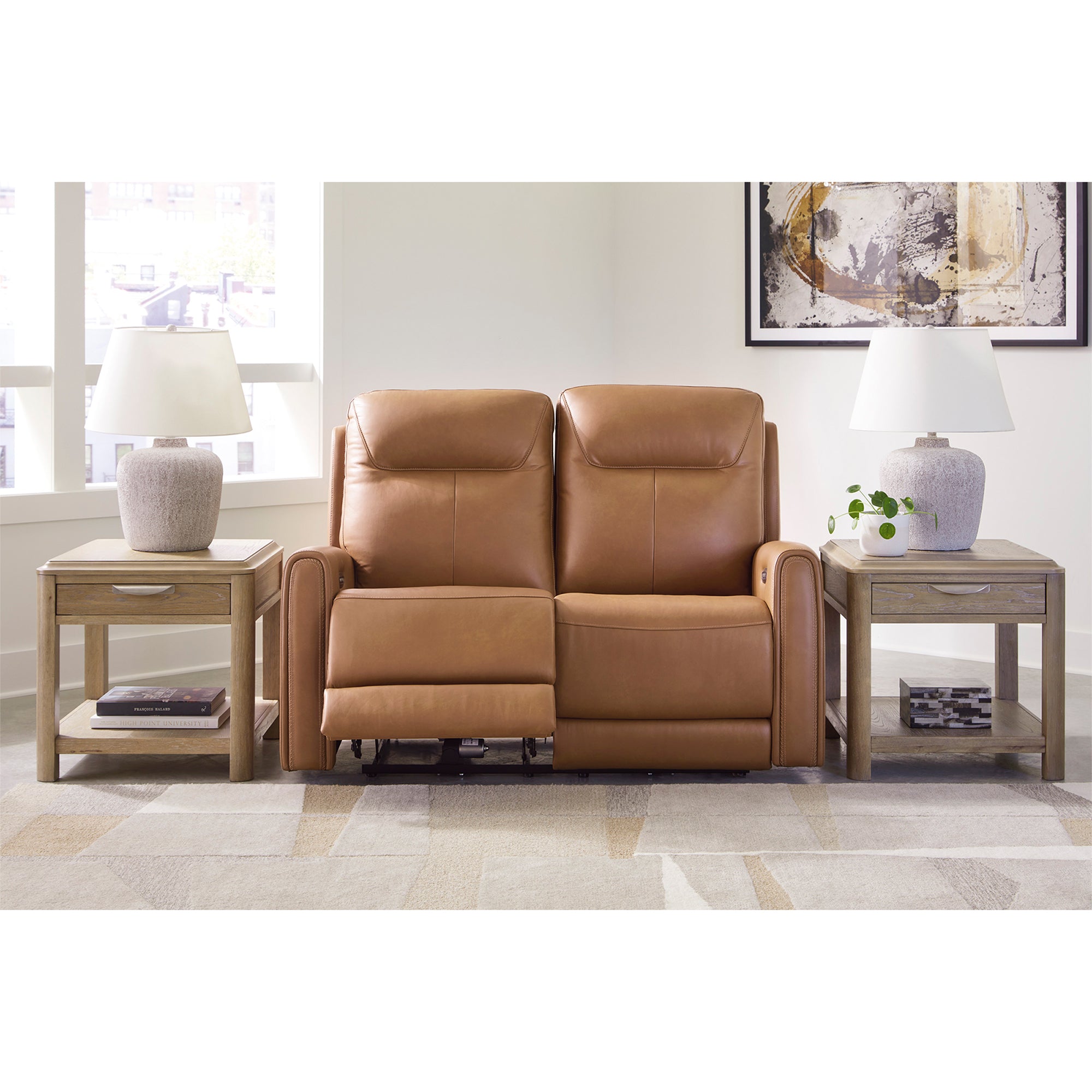 Tryanny Triple Power Leather Reclining Sofa and Loveseat