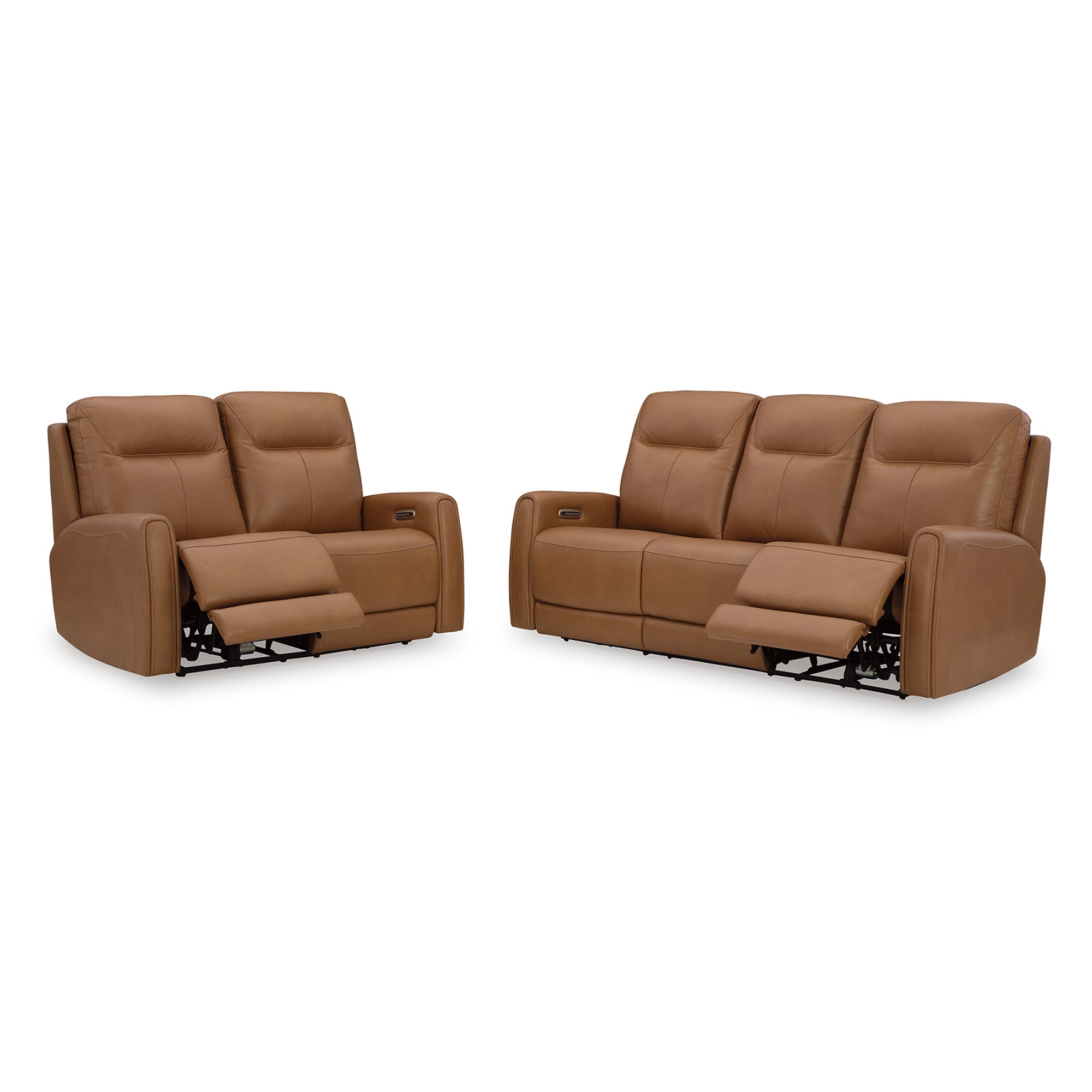 Tryanny Triple Power Leather Reclining Sofa and Loveseat