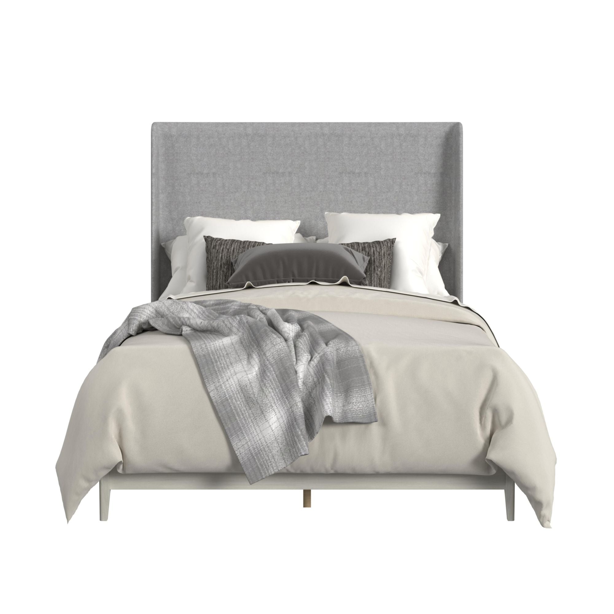 Westland Queen Upholstered Bed with Mirrored Dresser