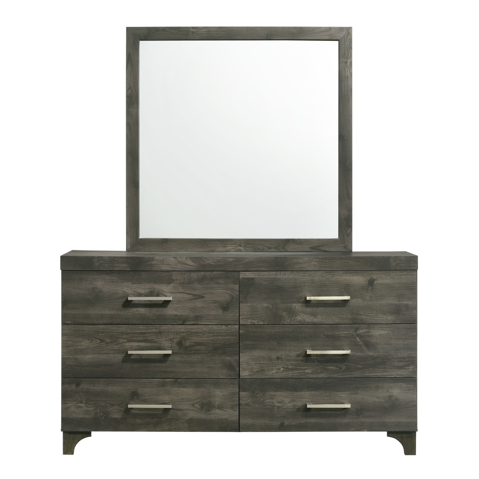 Zendaya Queen Panel Bed with Mirrored Dresser