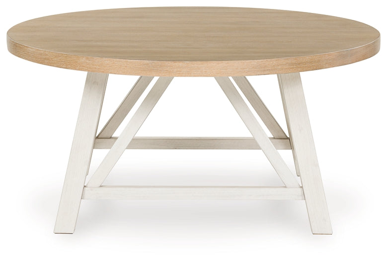 Fawndell 3-Piece Table Set - Antique White/Brown
