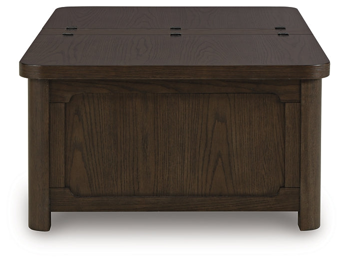 Breckington Coffee Table with Storage - Dark Brown
